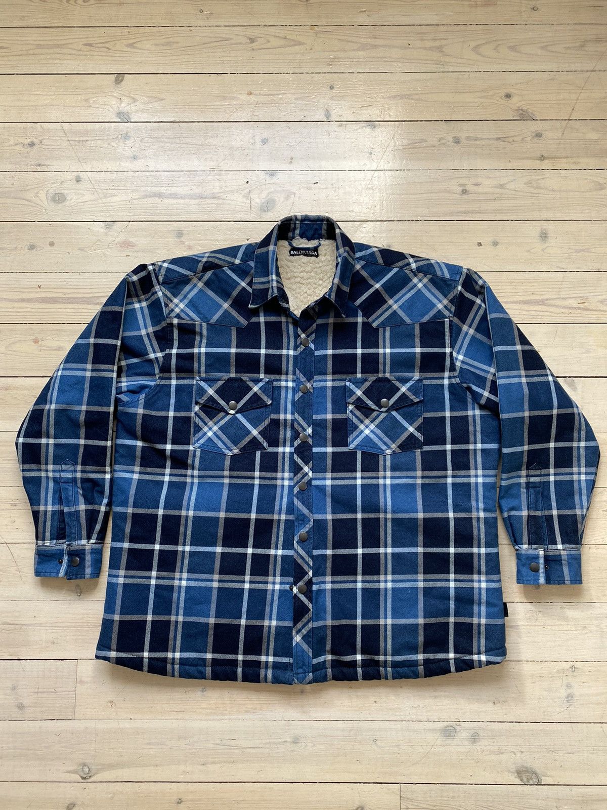 Balenciaga Rare Balenciaga sherpa flannel jacket | Grailed