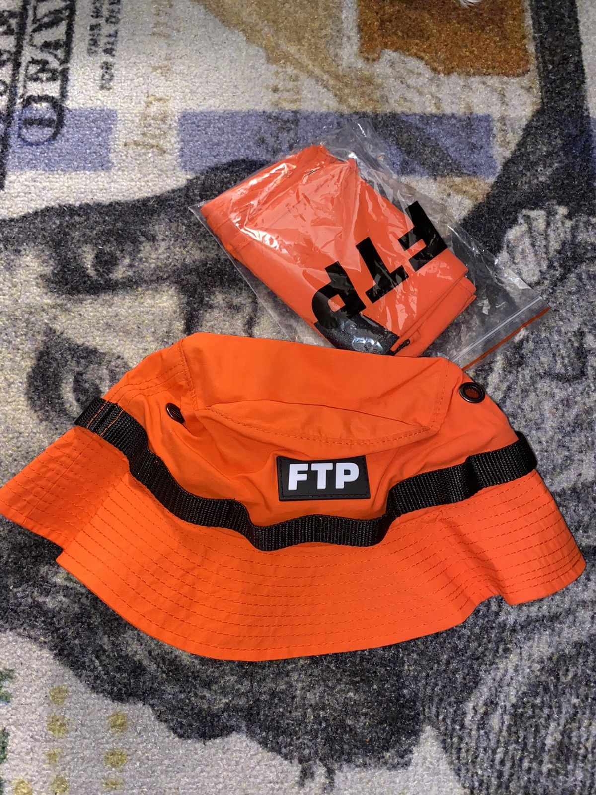 Fuck The Population FTP Facemask Boonie Hat Orange S-M, Men's