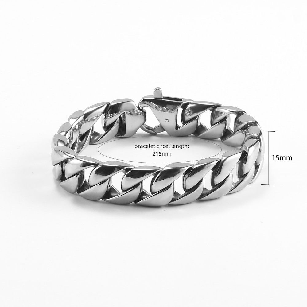 Jewelry 15mm Wide Chain Bangles Size ONE SIZE - 2 Thumbnail