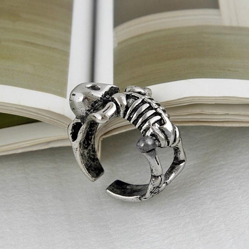 Jewelry Skeleton Skull Opening Ring Size ONE SIZE - 5 Thumbnail