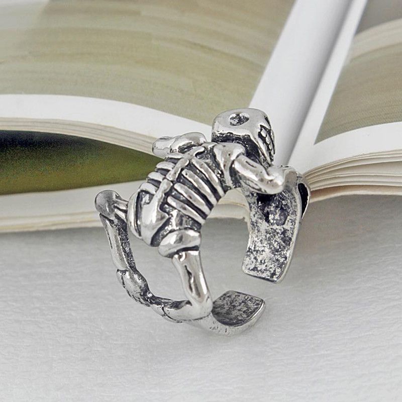 Jewelry Skeleton Skull Opening Ring Size ONE SIZE - 2 Thumbnail