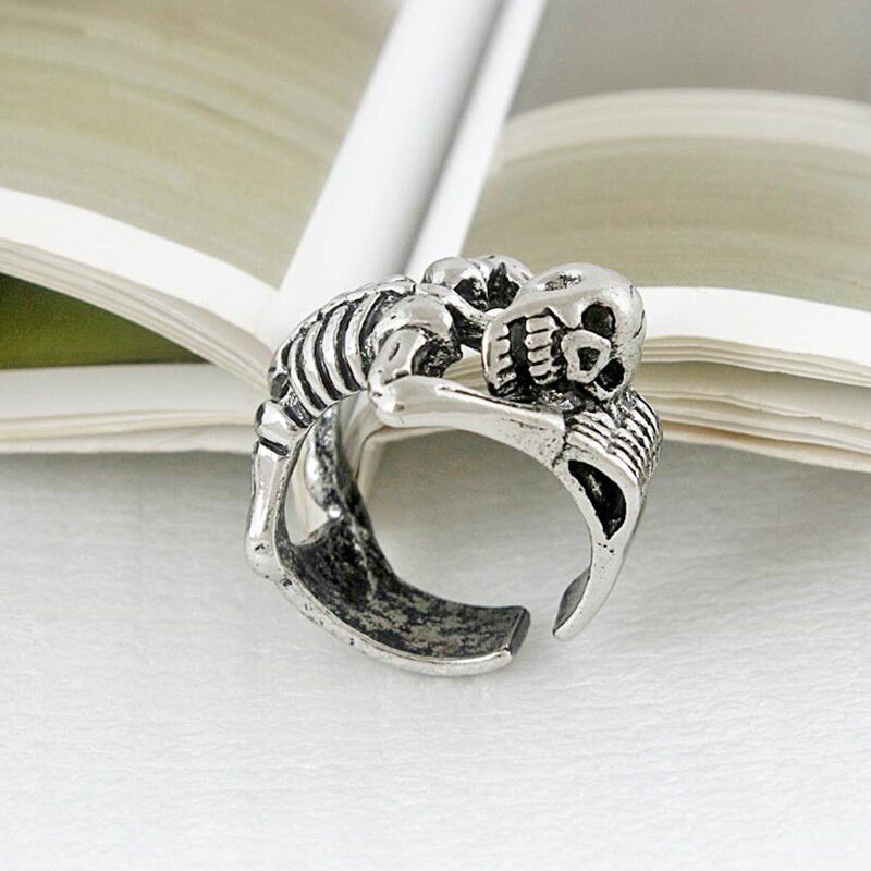 Jewelry Skeleton Skull Opening Ring Size ONE SIZE - 1 Thumbnail