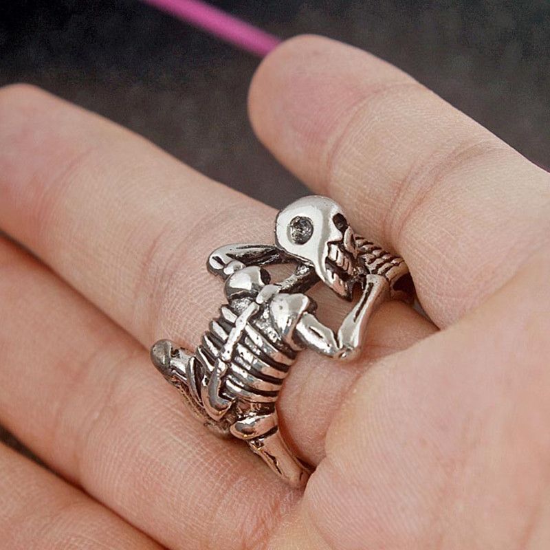 Jewelry Skeleton Skull Opening Ring Size ONE SIZE - 3 Thumbnail