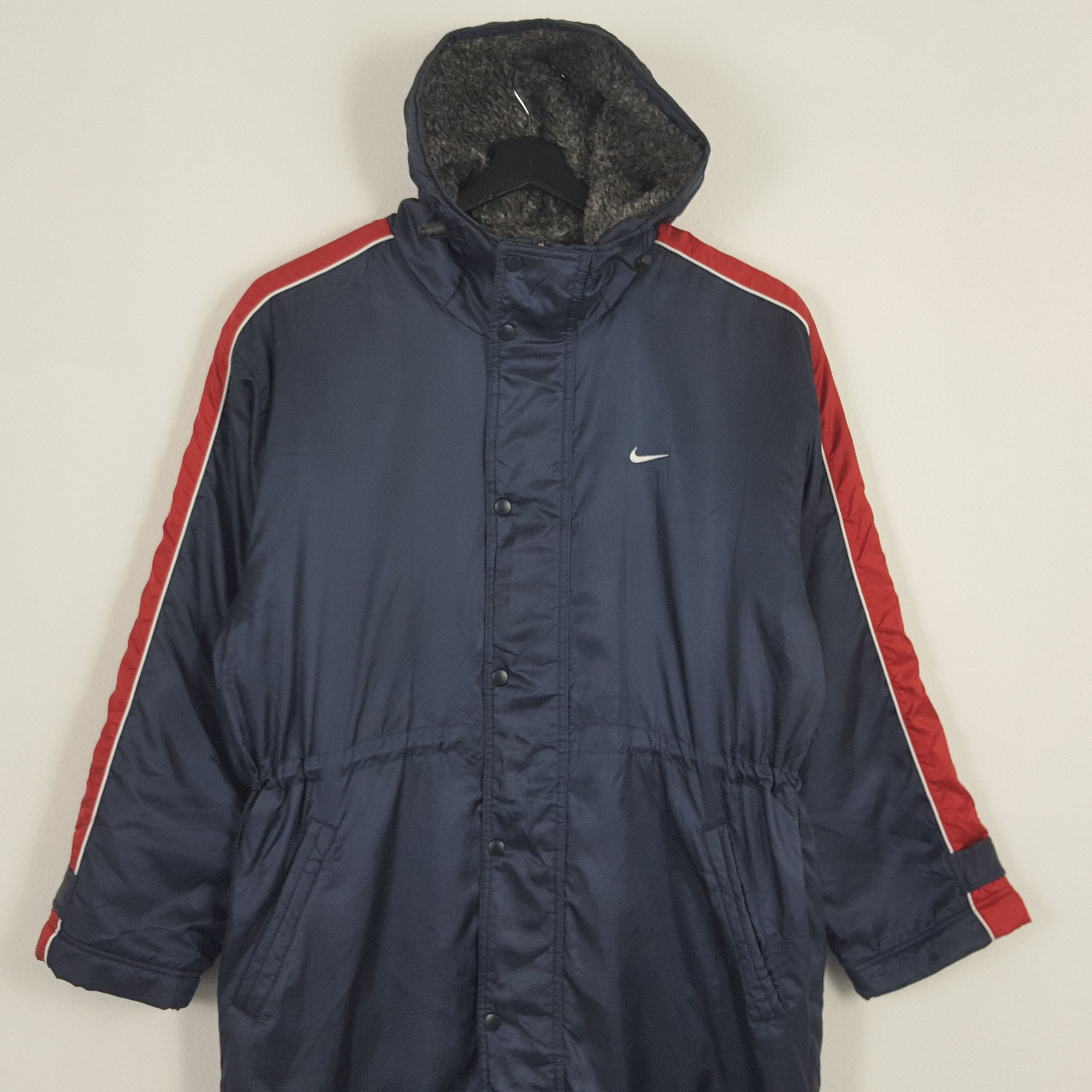 Nike × Vintage NIKE Big Swoosh Long Winter Jacket Size US L / EU 52-54 / 3 - 4 Thumbnail