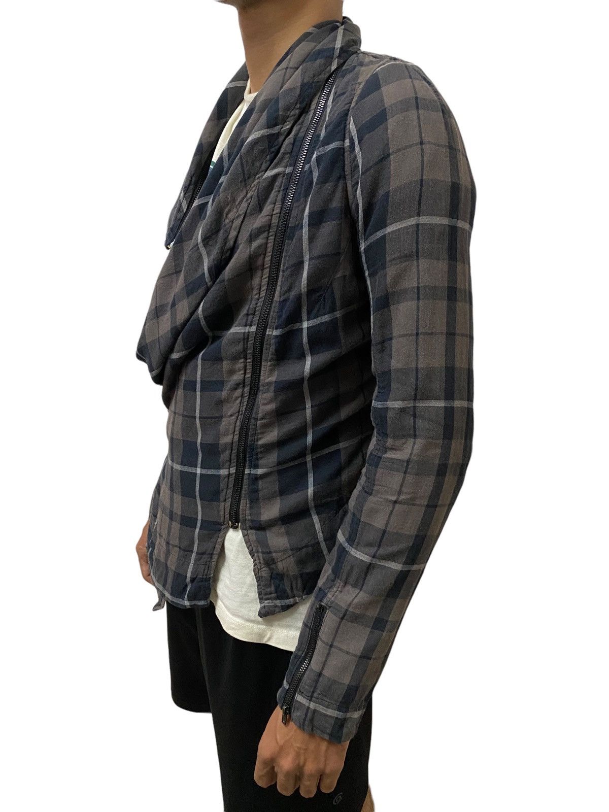 Vtg🔥Diesel Punk Tartan Riders Jacket Asymetric Style