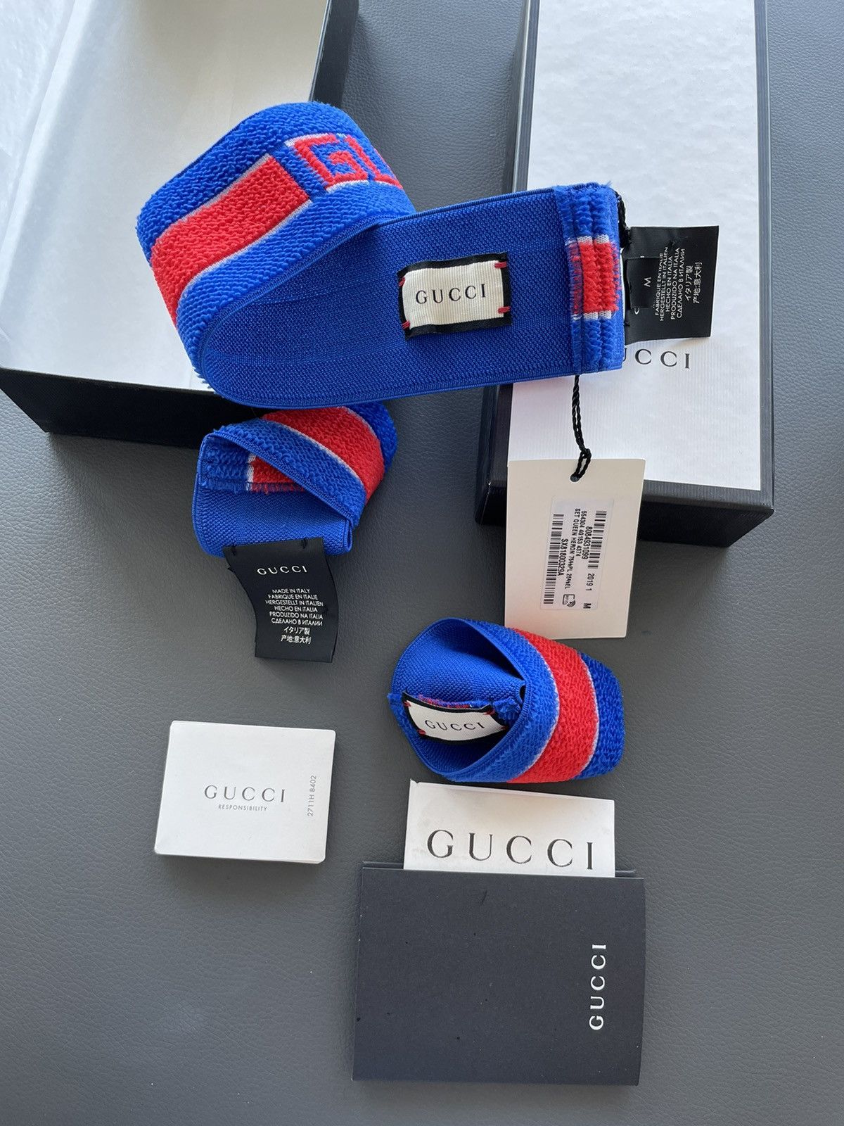 Gucci Rare Limited Gucci Logo Elastic Headband & Wristband Set New Size ONE SIZE - 8 Thumbnail