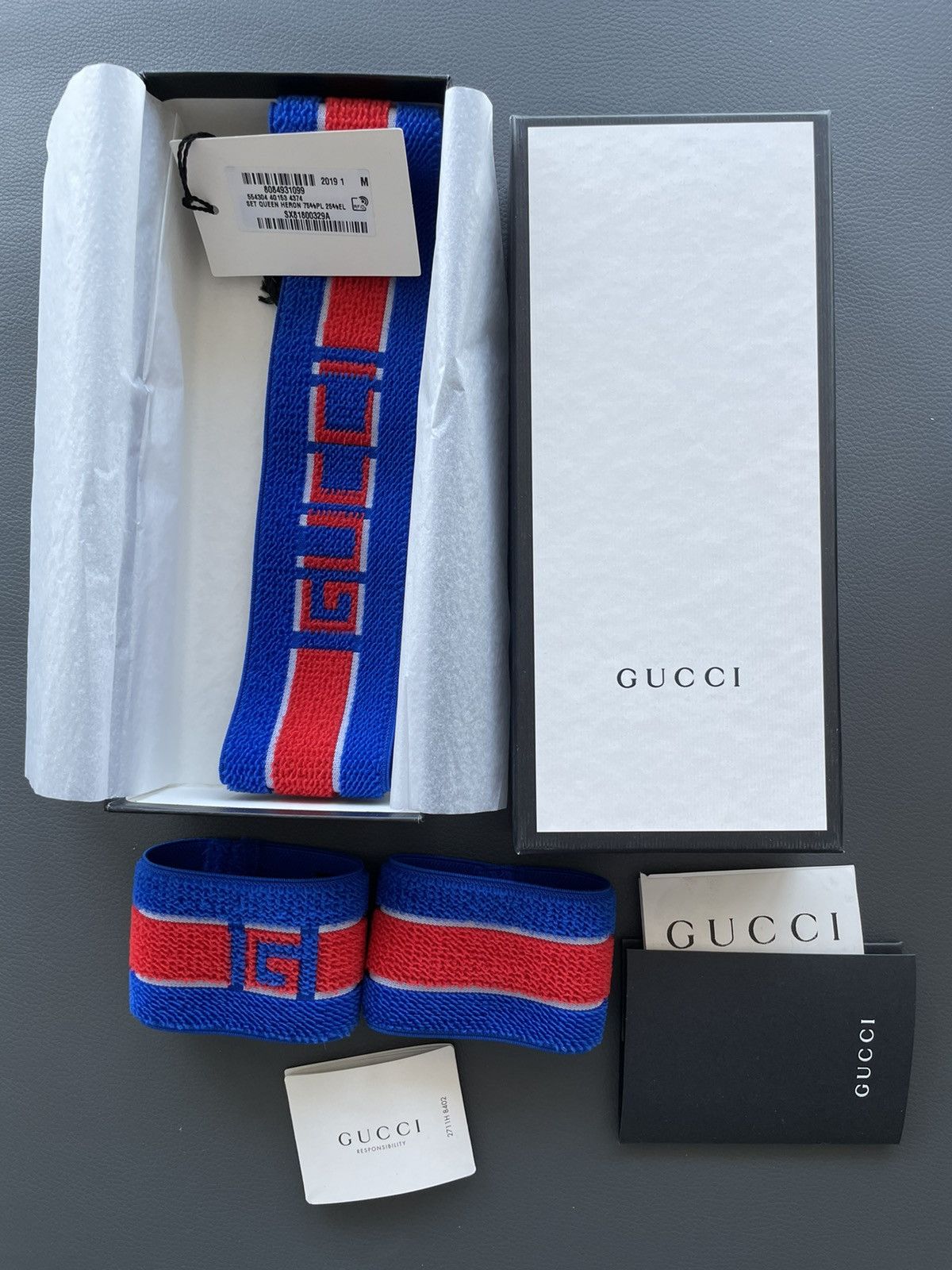 Gucci Rare Limited Gucci Logo Elastic Headband & Wristband Set New Size ONE SIZE - 15 Thumbnail