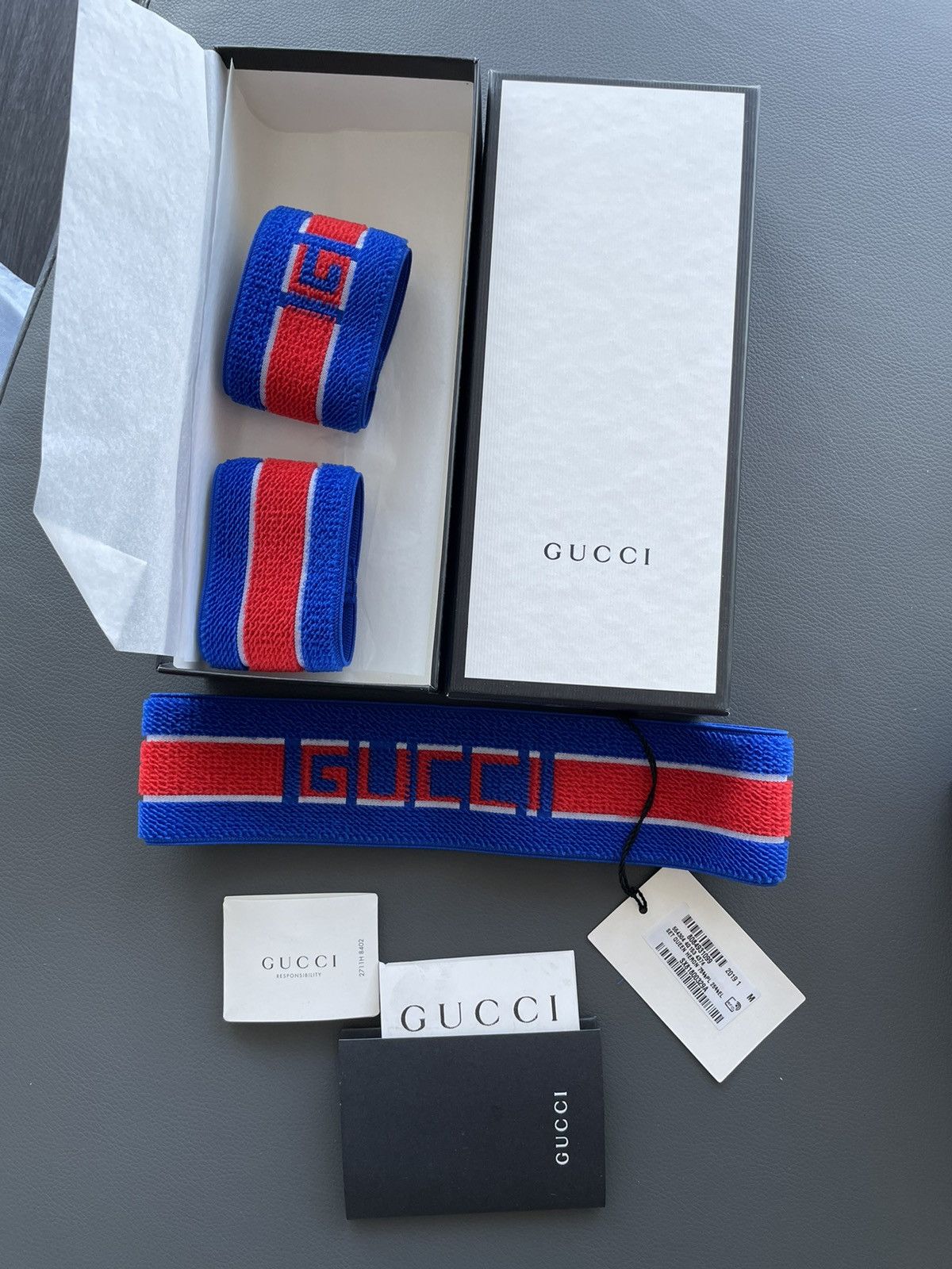 Gucci Rare Limited Gucci Logo Elastic Headband & Wristband Set New Size ONE SIZE - 2 Thumbnail