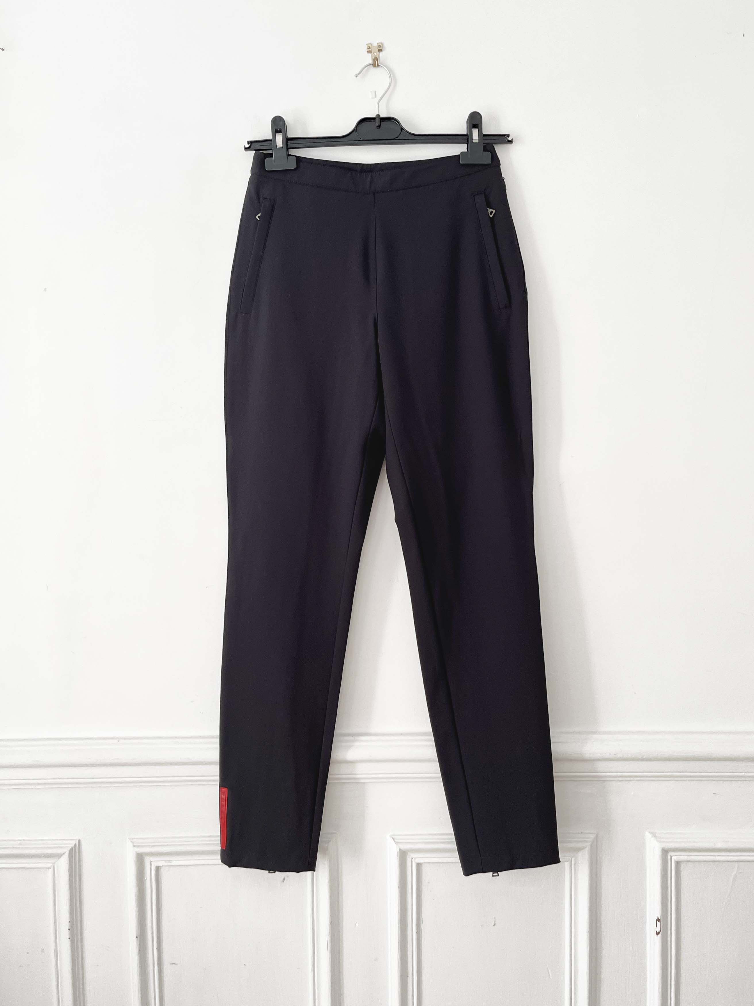 Prada womens vintage black nylon technical pants
