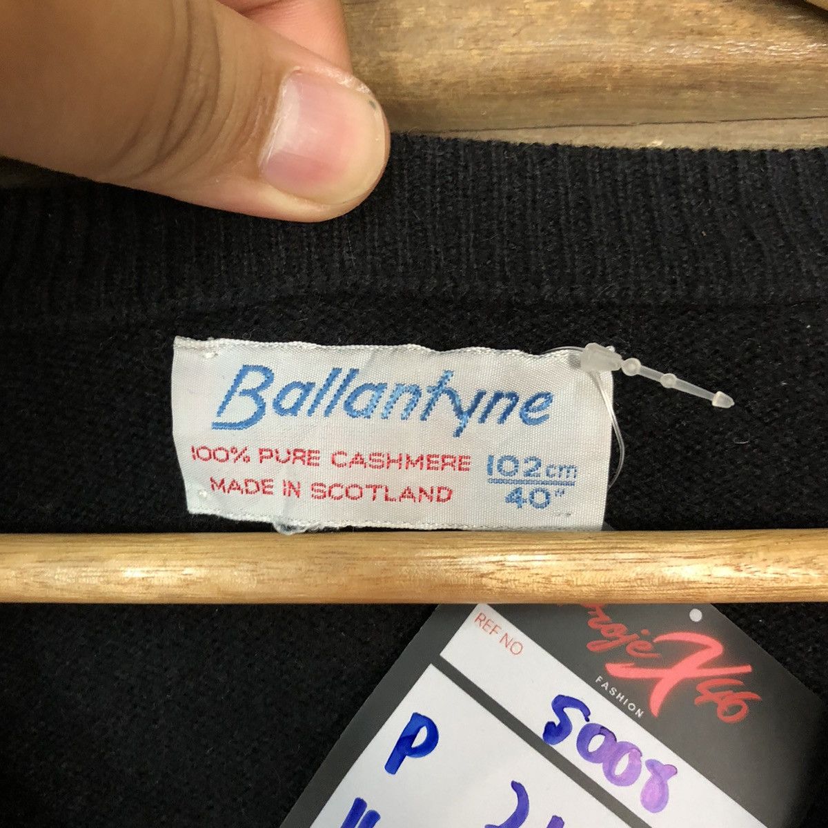 Ballantyne × Vintage Ballantyne Black Knitwear cardigan #5008 Size M / US 6-8 / IT 42-44 - 7 Thumbnail