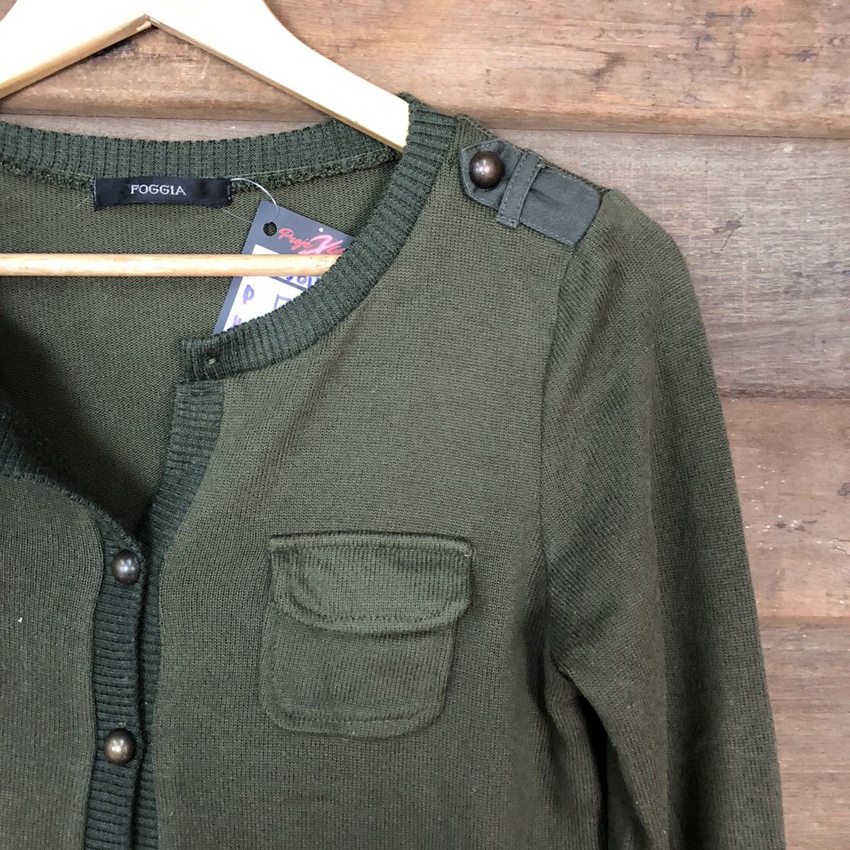 Poggia Dark Green Patterned Cardigans #5011