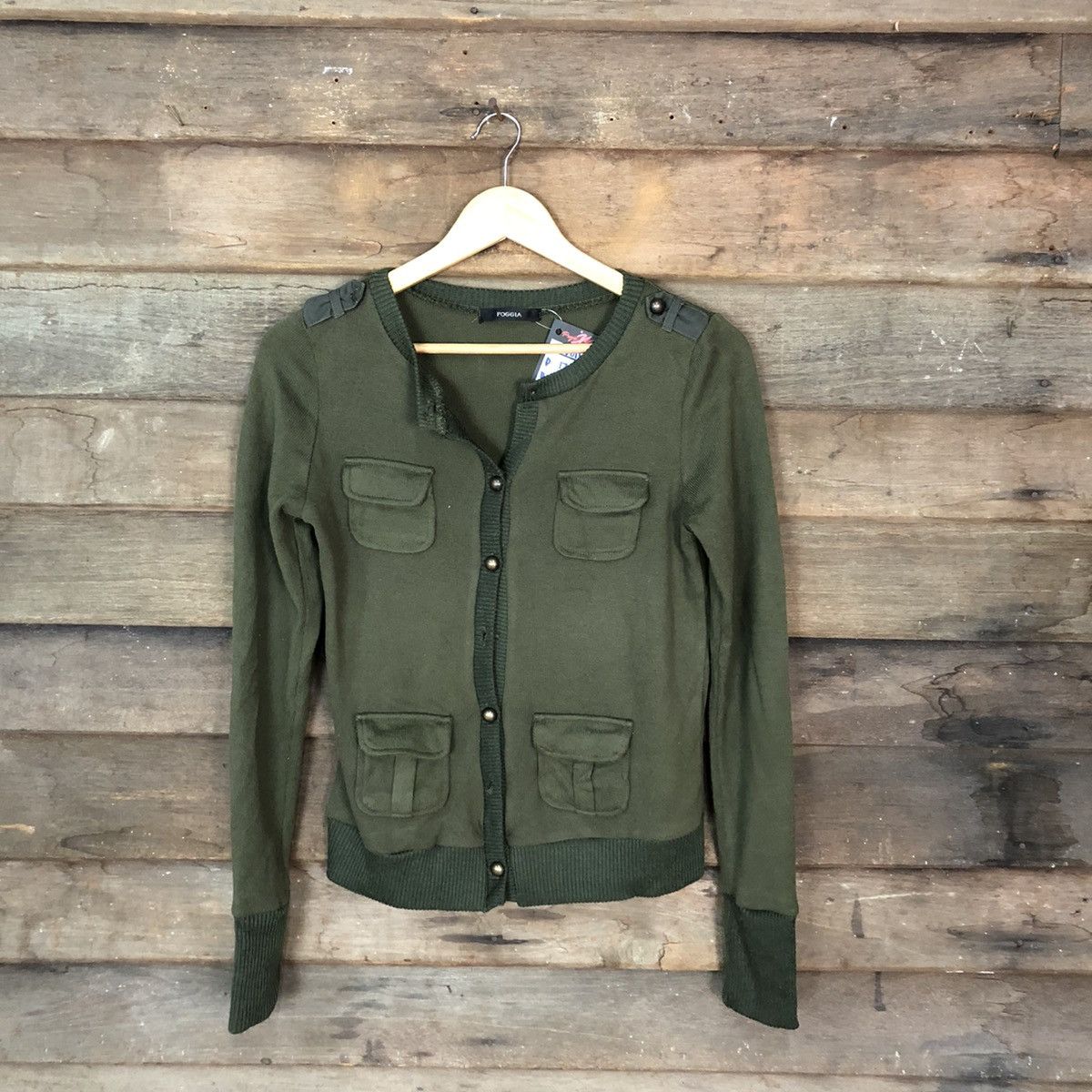 Japanese Brand Poggia Dark Green Patterned Cardigans #5011 Size S / US 4 / IT 40 - 1 Thumbnail