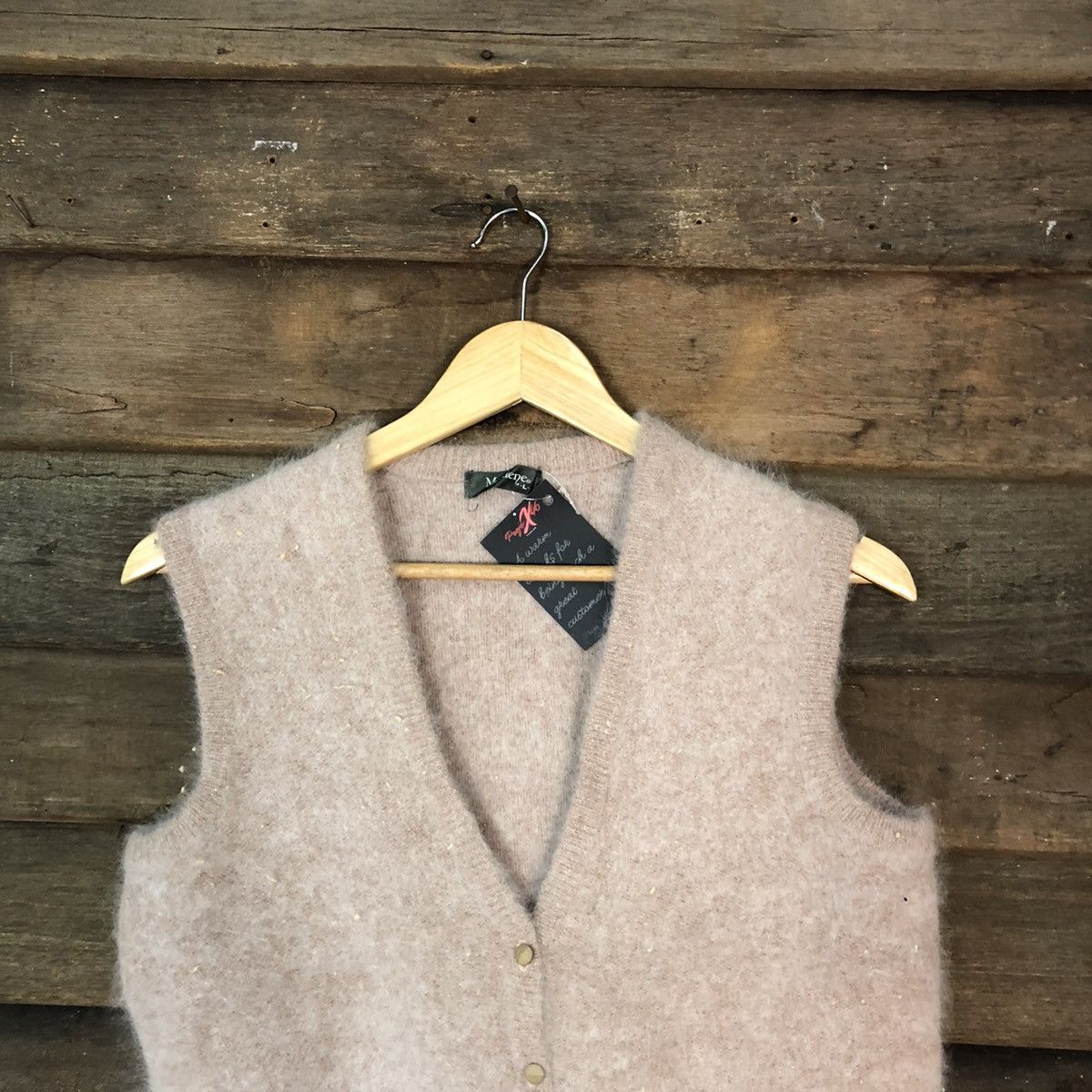 Homespun Knitwear × Japanese Brand × Vintage Merilene Dark Pink mohair fur Vest Knitwear #5018 Size M / US 6-8 / IT 42-44 - 2 Thumbnail