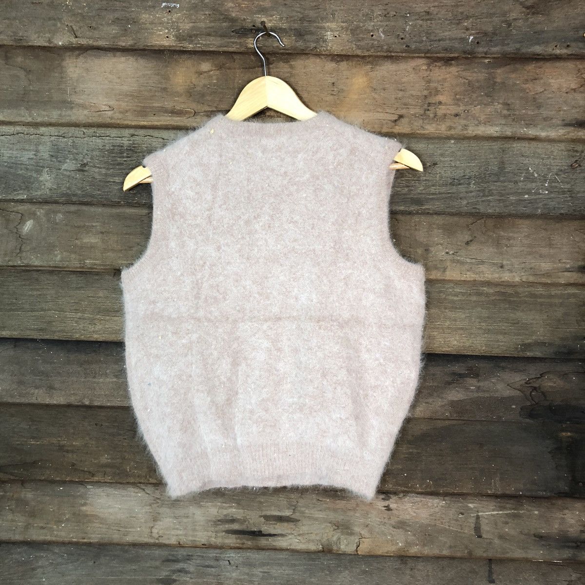 Homespun Knitwear × Japanese Brand × Vintage Merilene Dark Pink mohair fur Vest Knitwear #5018 Size M / US 6-8 / IT 42-44 - 7 Thumbnail