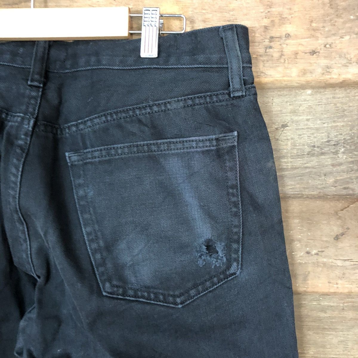 Japanese Brand Uniqlo Jeans Black Distressed Denim Pants #5090 Size US 32 / EU 48 - 14 Thumbnail
