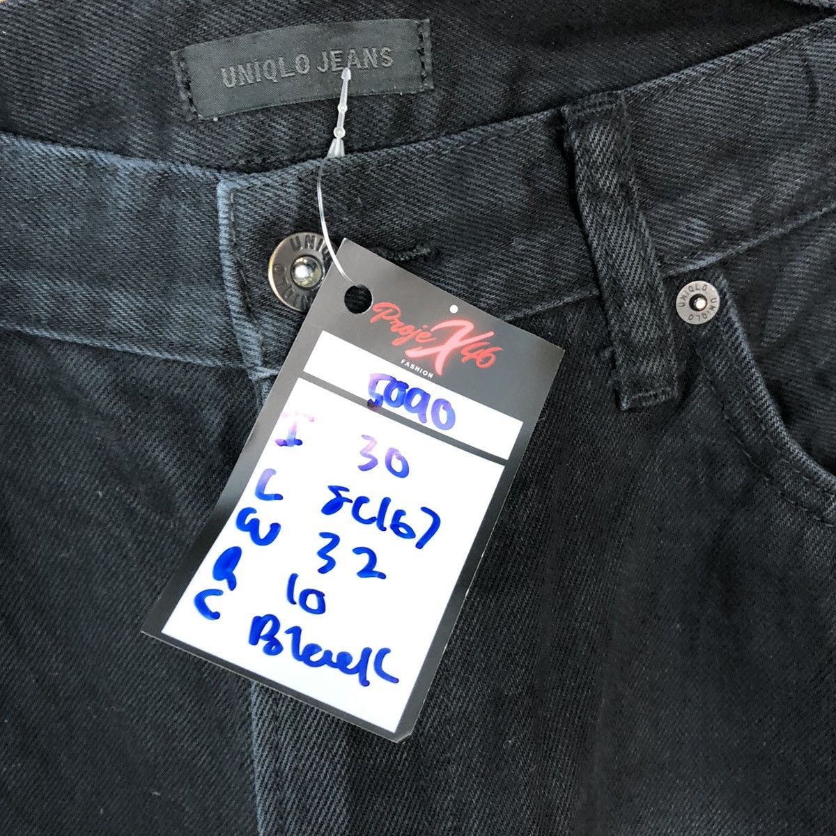 Japanese Brand Uniqlo Jeans Black Distressed Denim Pants #5090 Size US 32 / EU 48 - 9 Thumbnail