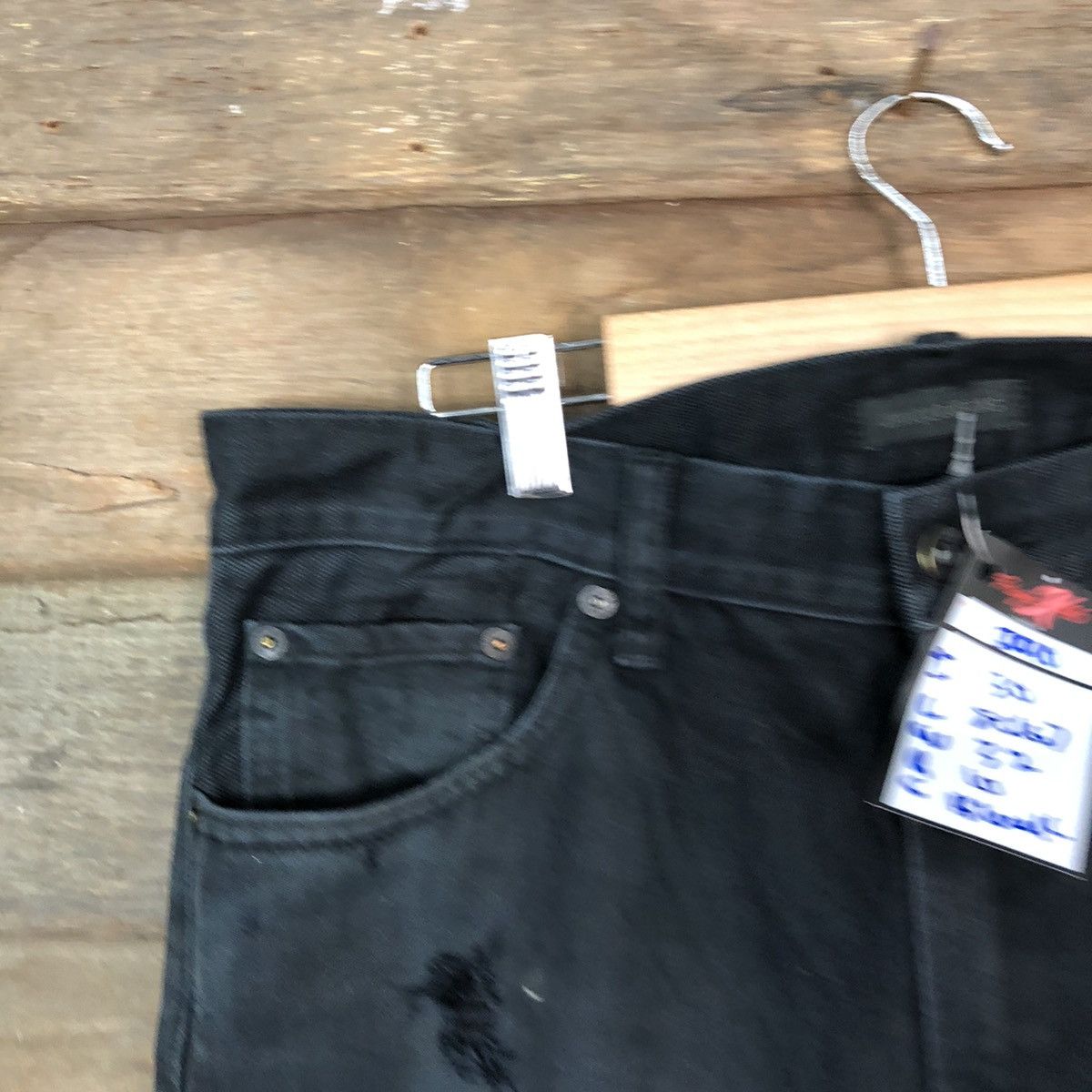 Japanese Brand Uniqlo Jeans Black Distressed Denim Pants #5090 Size US 32 / EU 48 - 4 Thumbnail