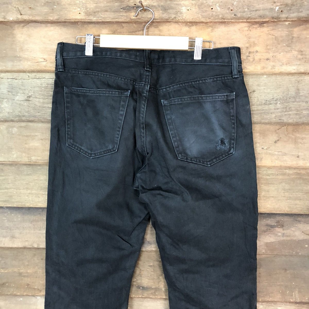 Japanese Brand Uniqlo Jeans Black Distressed Denim Pants #5090 Size US 32 / EU 48 - 11 Thumbnail