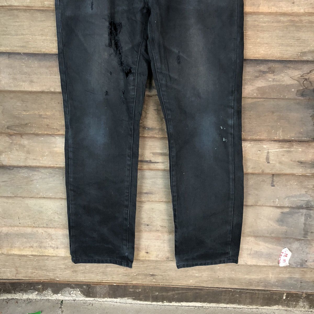 Japanese Brand Uniqlo Jeans Black Distressed Denim Pants #5090 Size US 32 / EU 48 - 3 Thumbnail