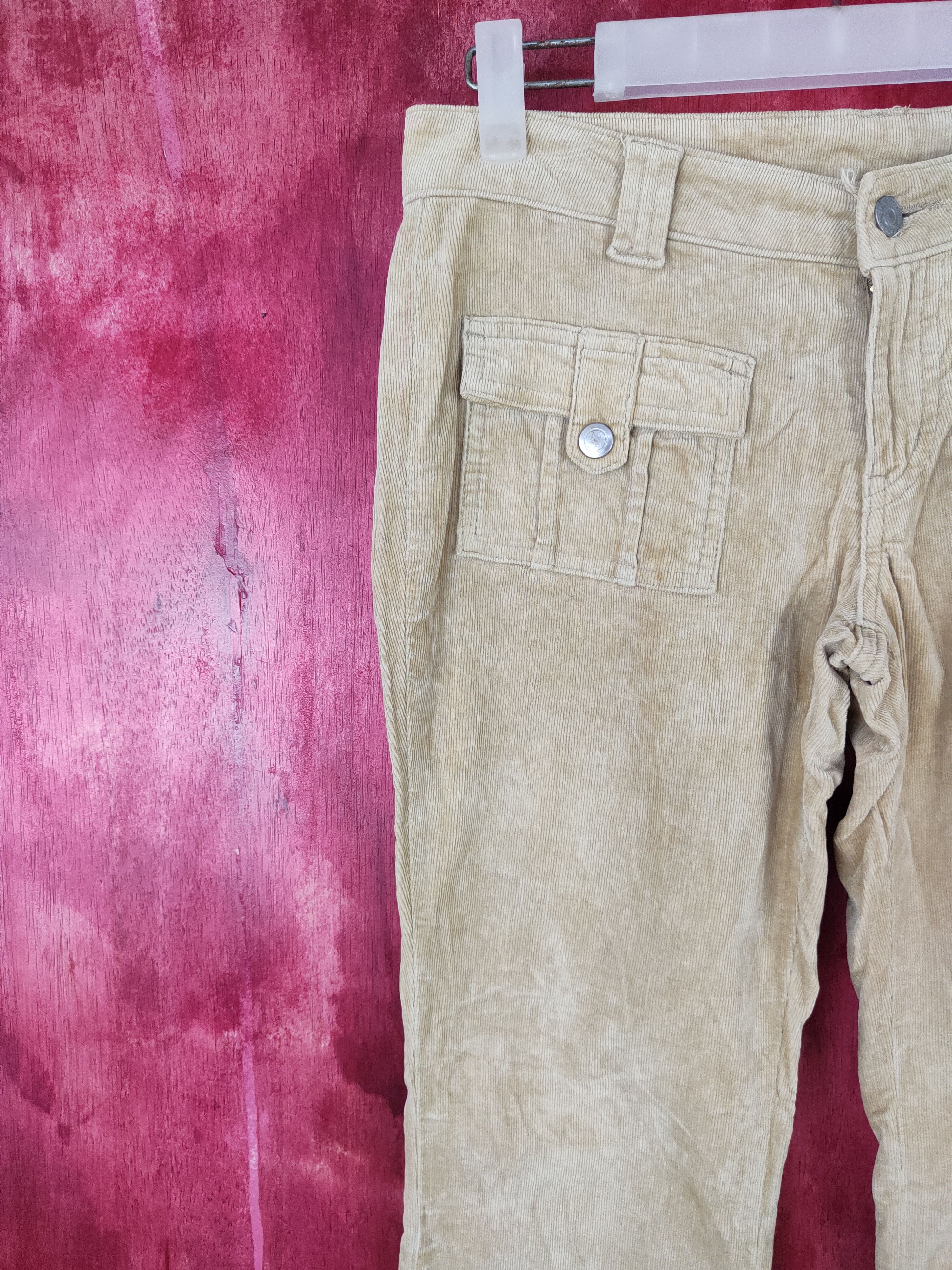 Japanese Brand Camel Road Light Brown corduroy Cargo bush Pants #S490 Size 29" - 3 Thumbnail