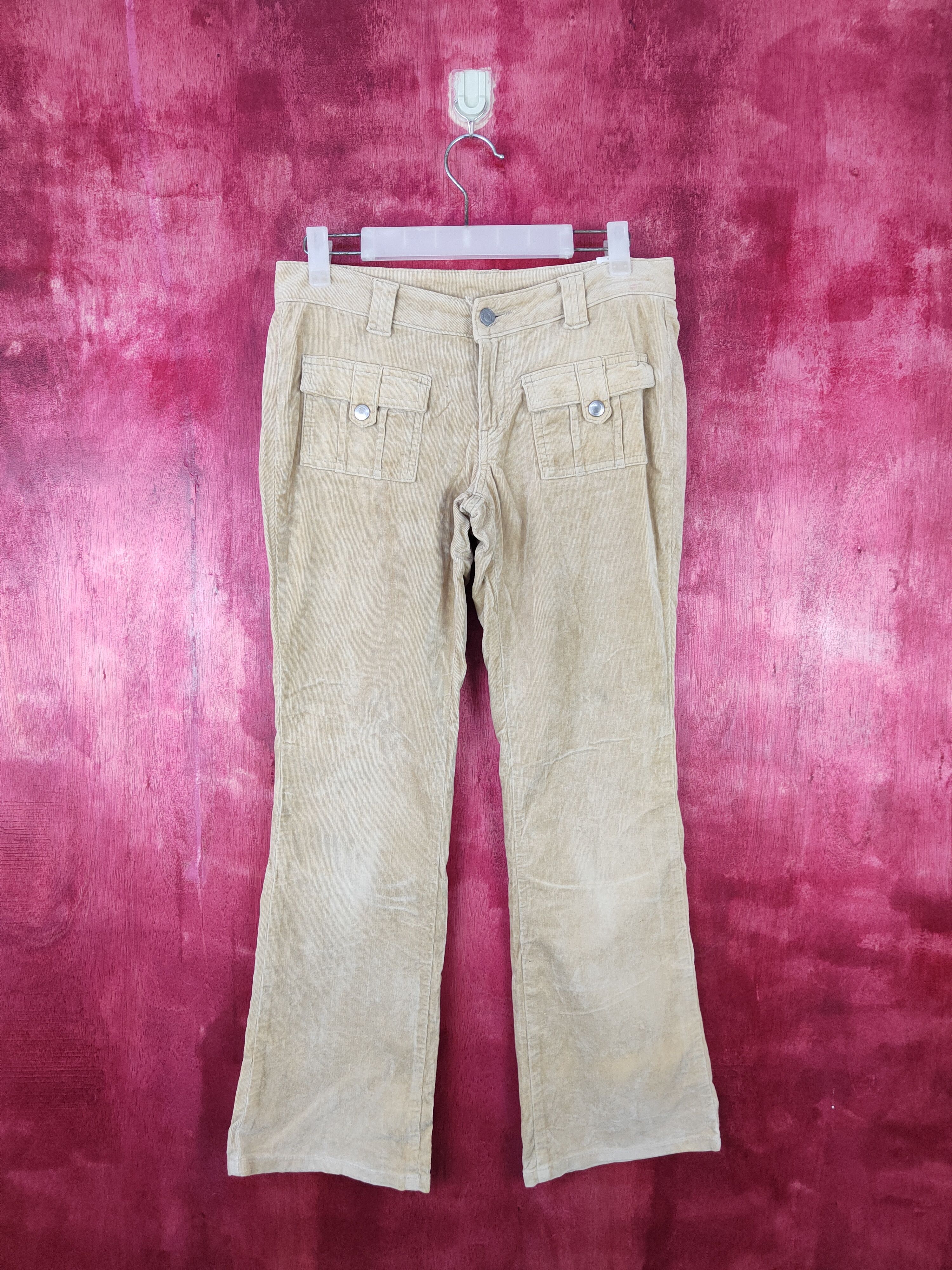 Japanese Brand Camel Road Light Brown corduroy Cargo bush Pants #S490 Size 29" - 1 Thumbnail