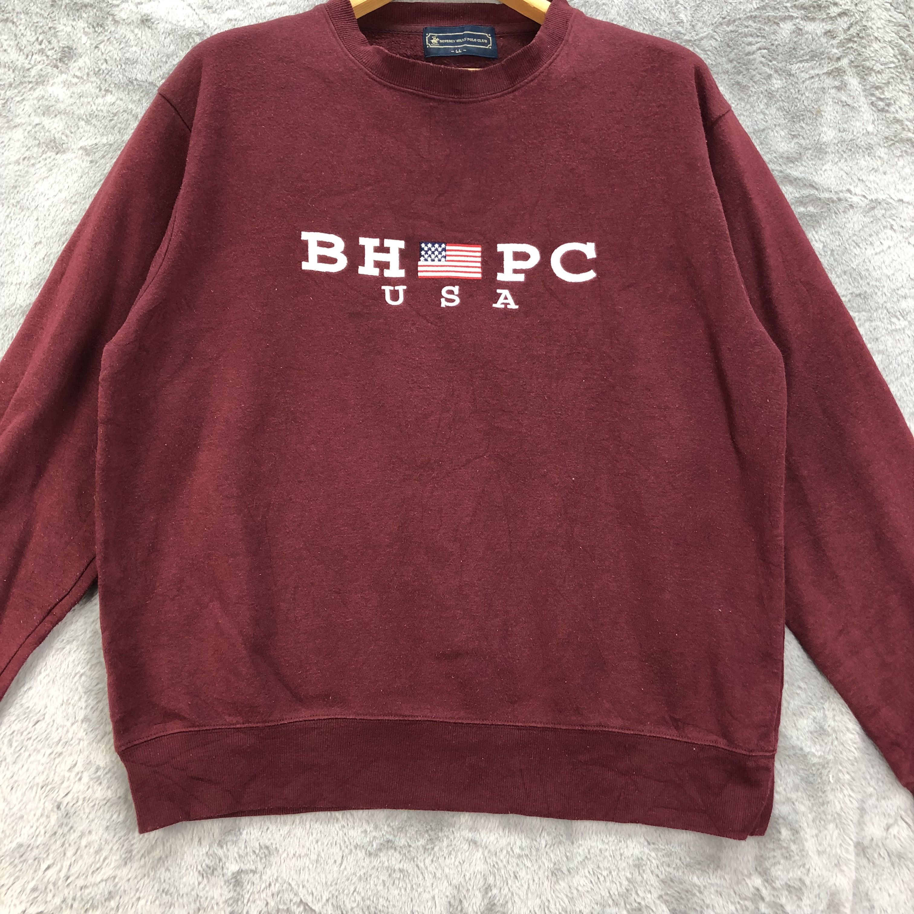 Beverly Hills Polo Club BHPC USA Embroidery Big Logo Sweatshirts #4820-20 Size US L / EU 52-54 / 3 - 4 Thumbnail