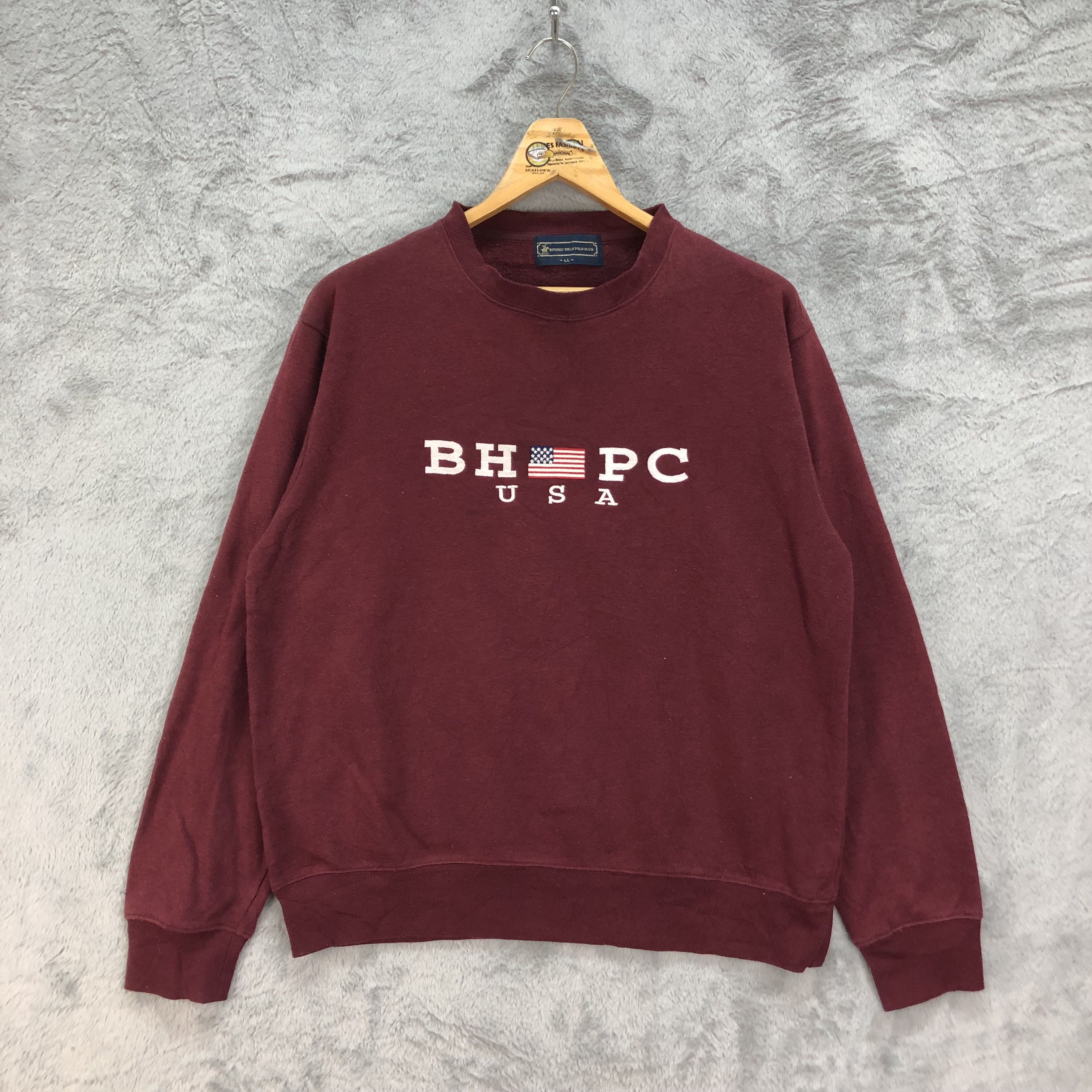 Beverly Hills Polo Club BHPC USA Embroidery Big Logo Sweatshirts #4820-20 Size US L / EU 52-54 / 3 - 1 Thumbnail