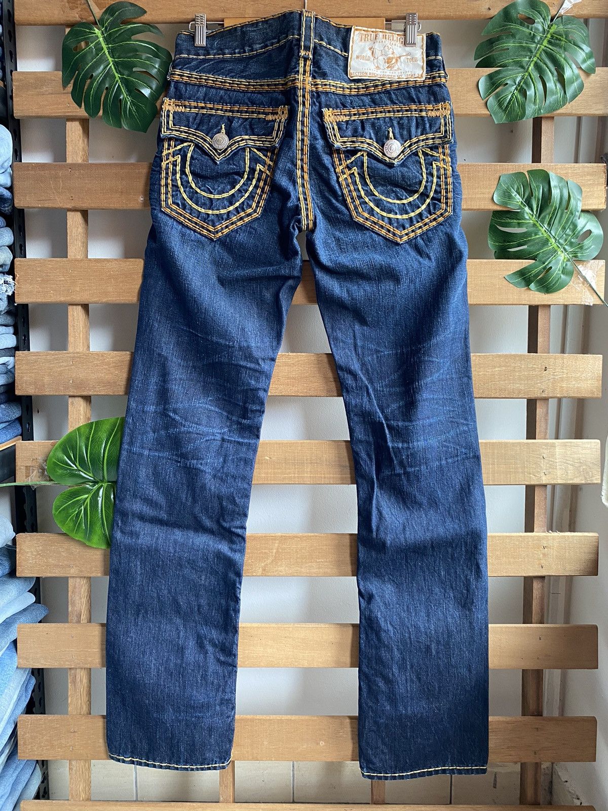 True Religion Vintage True Religion Ricky Super QT Bold Gold Stitch Jeans |  Grailed