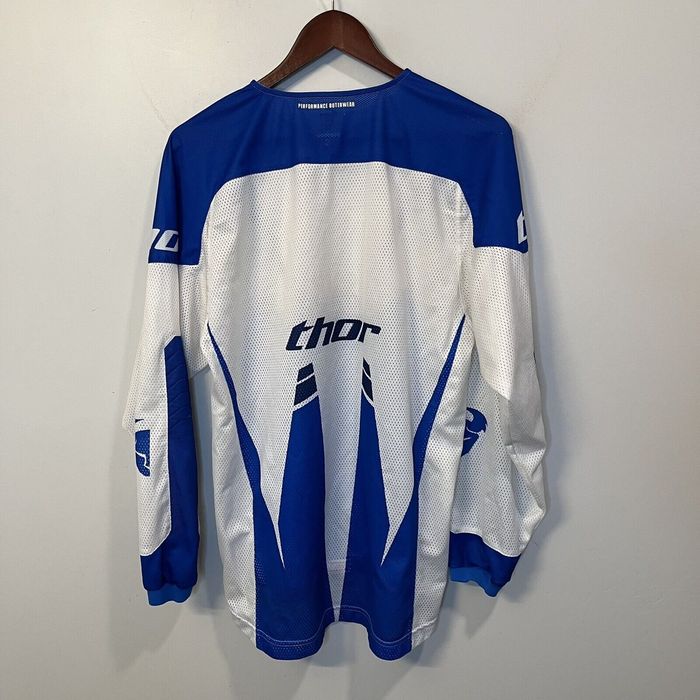 Vintage THOR Blue & White Motorcycle Racing Jersey Small Grailed