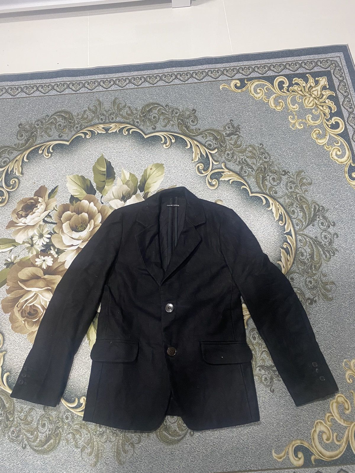 Frank Leder FRANK LEDER BLACK COTTON BLAZER XS Size 34S - 3 Thumbnail