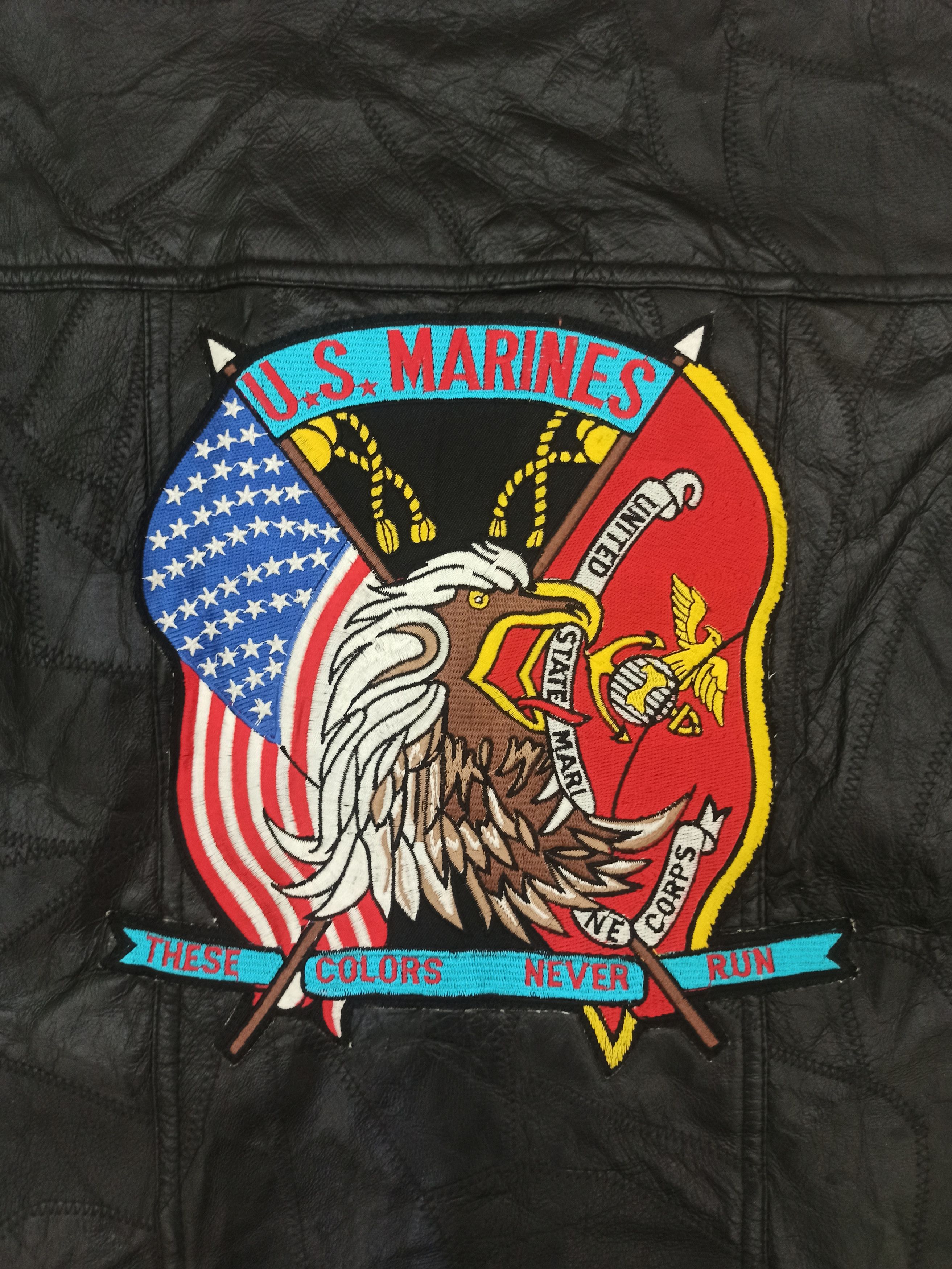 Leather × Vintage POW MIA U.S MARINES LEATHER VEST JACKET Size US M / EU 48-50 / 2 - 2 Thumbnail