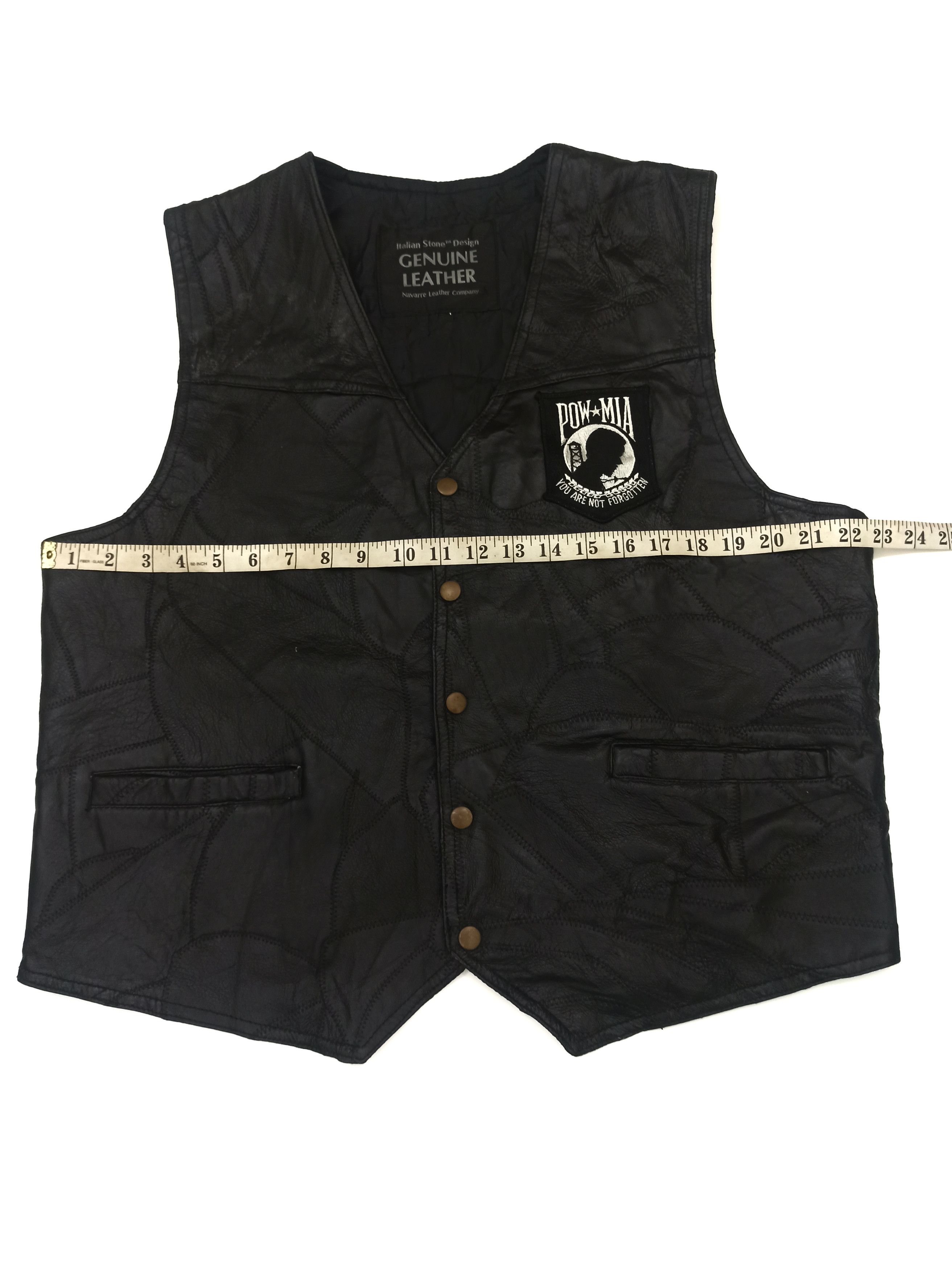 Leather × Vintage POW MIA U.S MARINES LEATHER VEST JACKET Size US M / EU 48-50 / 2 - 10 Thumbnail