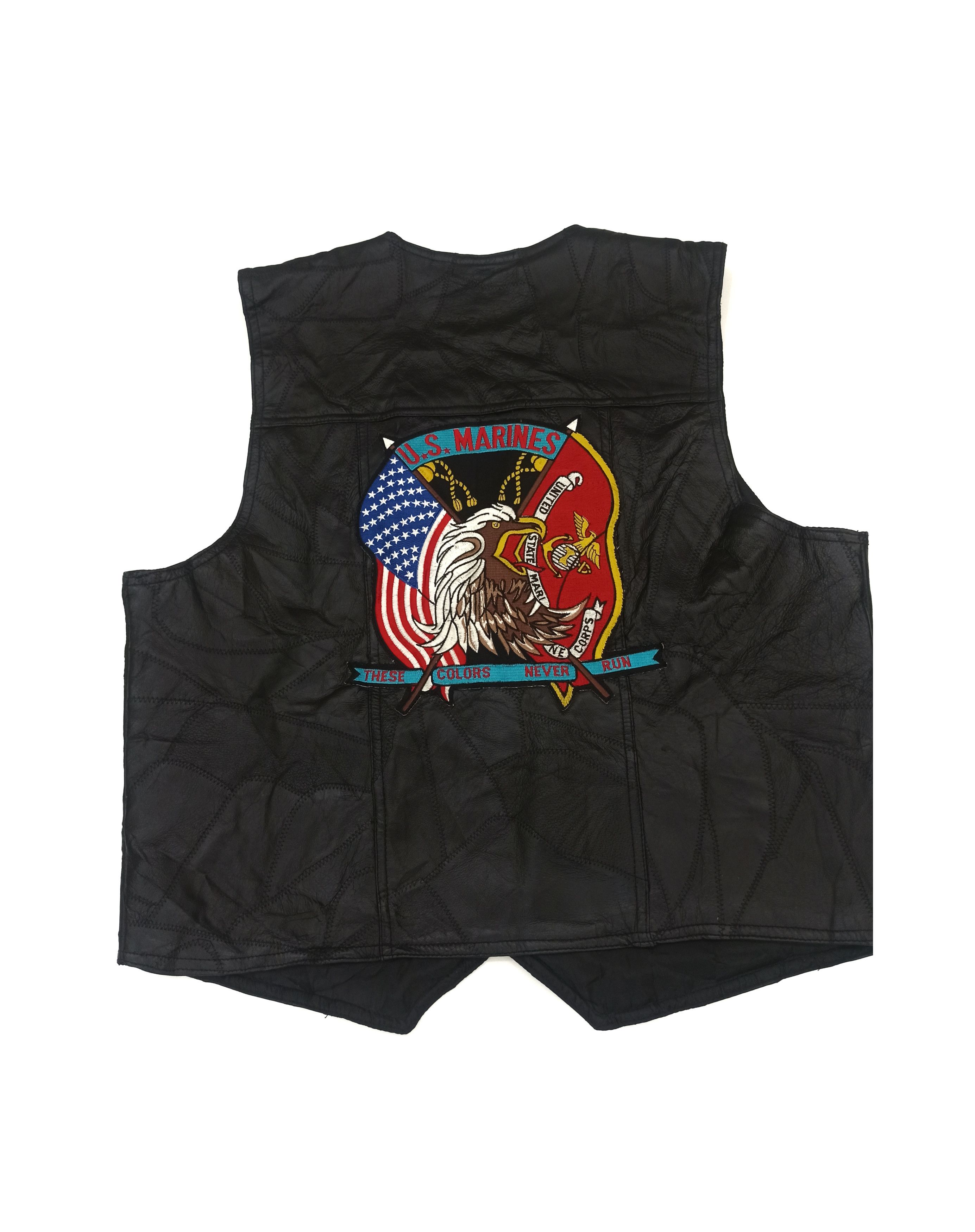 Leather × Vintage POW MIA U.S MARINES LEATHER VEST JACKET Size US M / EU 48-50 / 2 - 1 Thumbnail