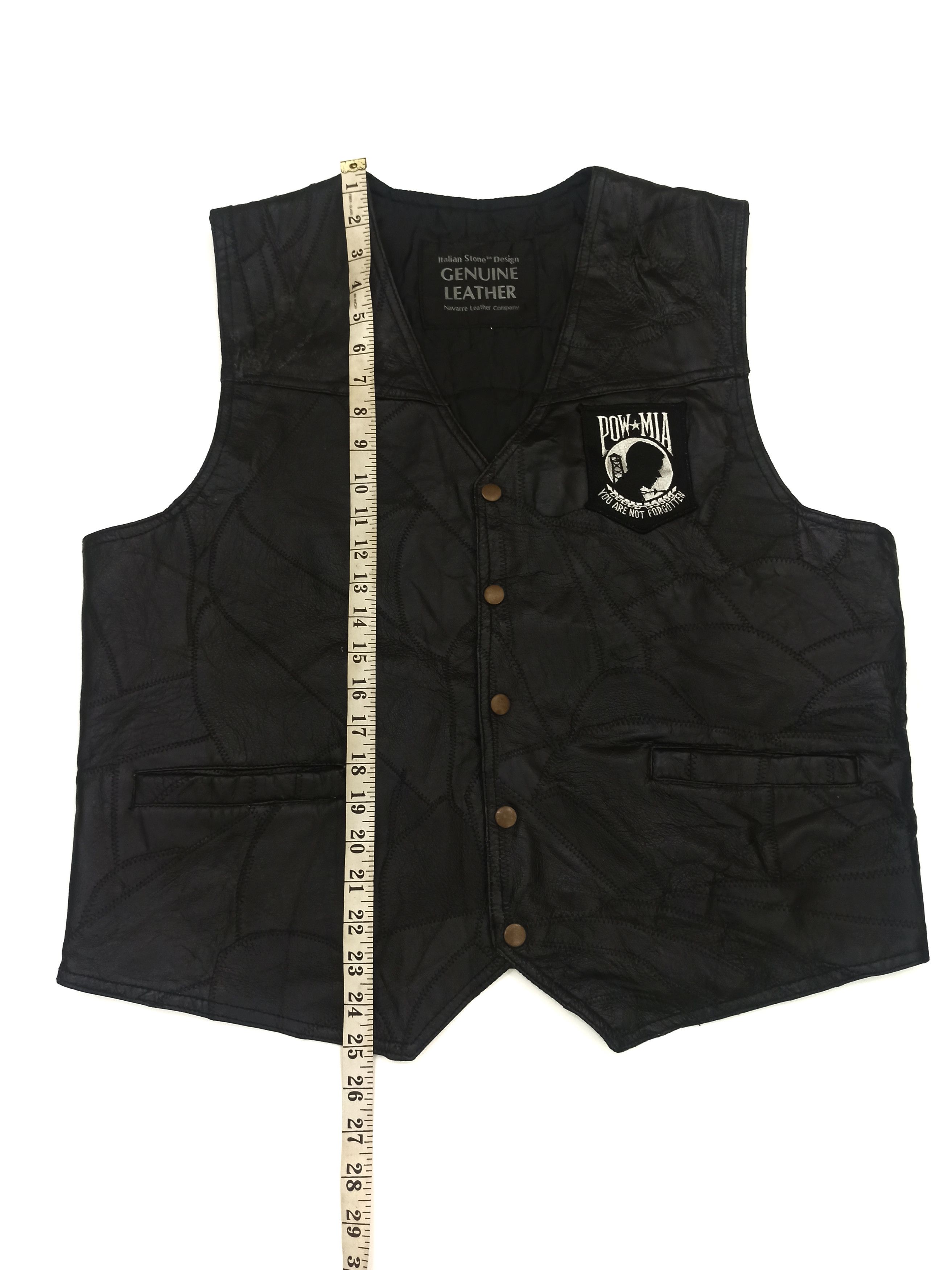 Leather × Vintage POW MIA U.S MARINES LEATHER VEST JACKET Size US M / EU 48-50 / 2 - 11 Thumbnail