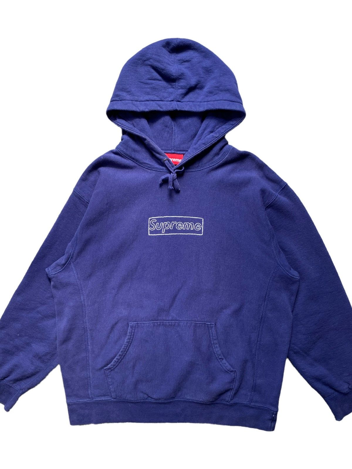 Supreme Supreme Kaws Chalk Box Logo Hoodie Washed Navy Large FW21 L ...