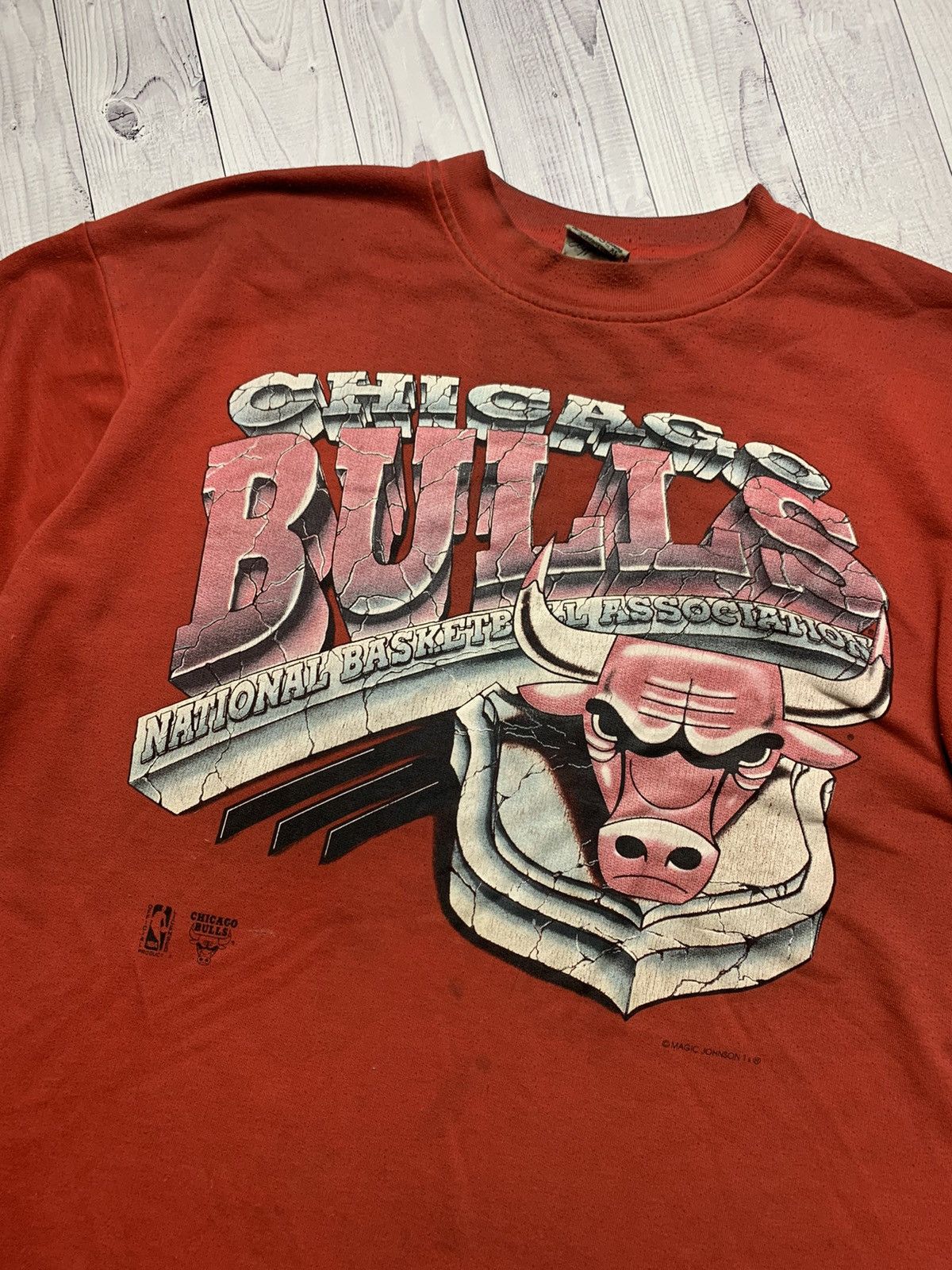 NBA × Vintage Vintage Sweatshirt Chicago bulls Magic Jonson size XL rare Size US XL / EU 56 / 4 - 2 Thumbnail