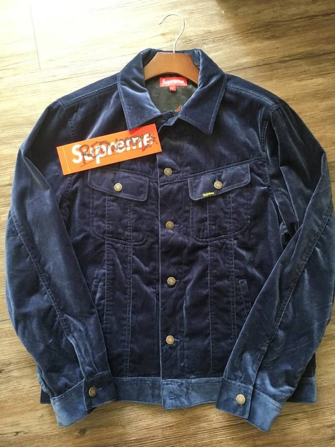 Supreme Velvet Trucker Jacket Shop Velour Trucker Jacket New
