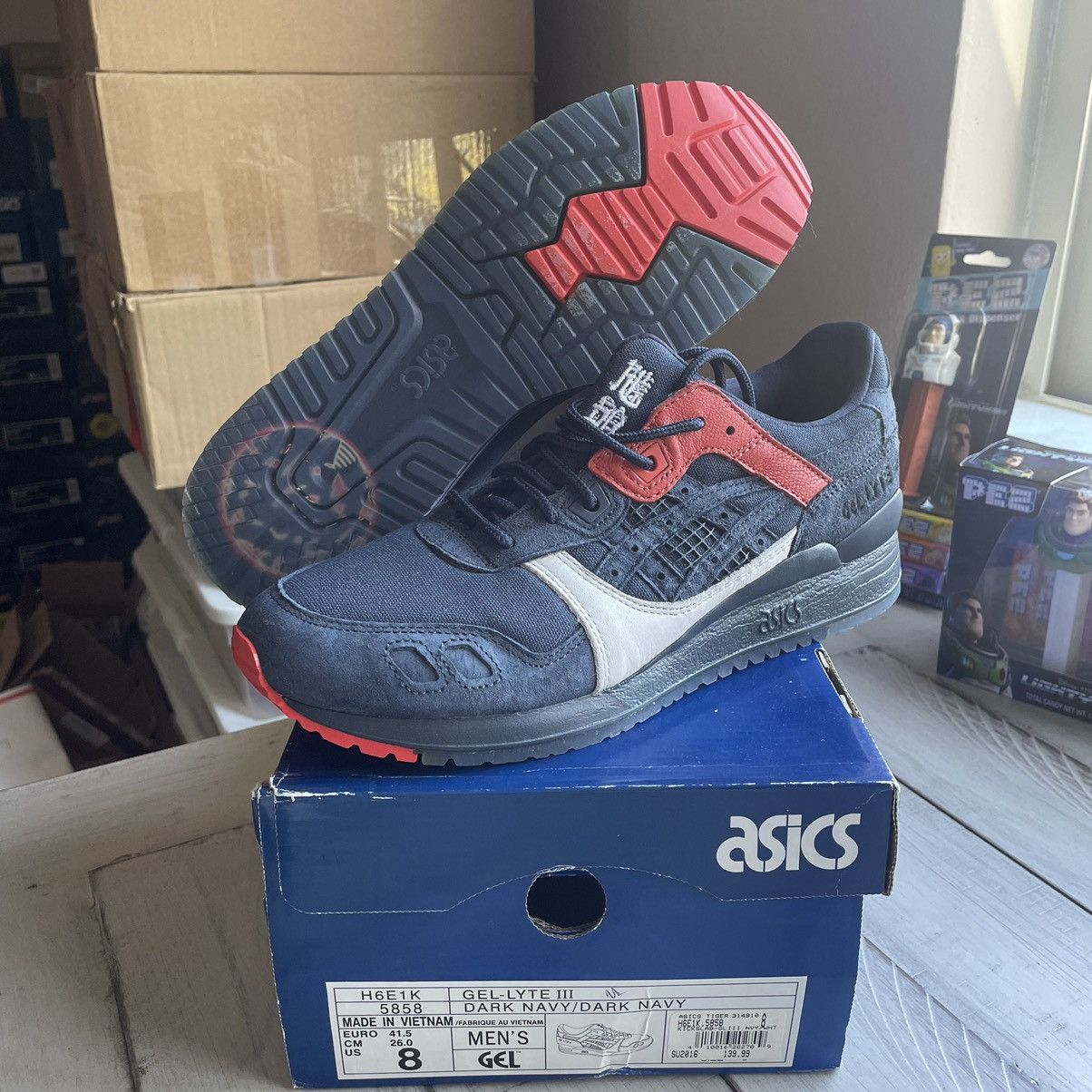 Asics × Indigo × Japanese Brand 2016 KiCKS LAB TOKYO GEL LYTE iii 3 HiKESHi HANTEN H6E1K5858 Size US 8 / EU 41 - 6 Thumbnail