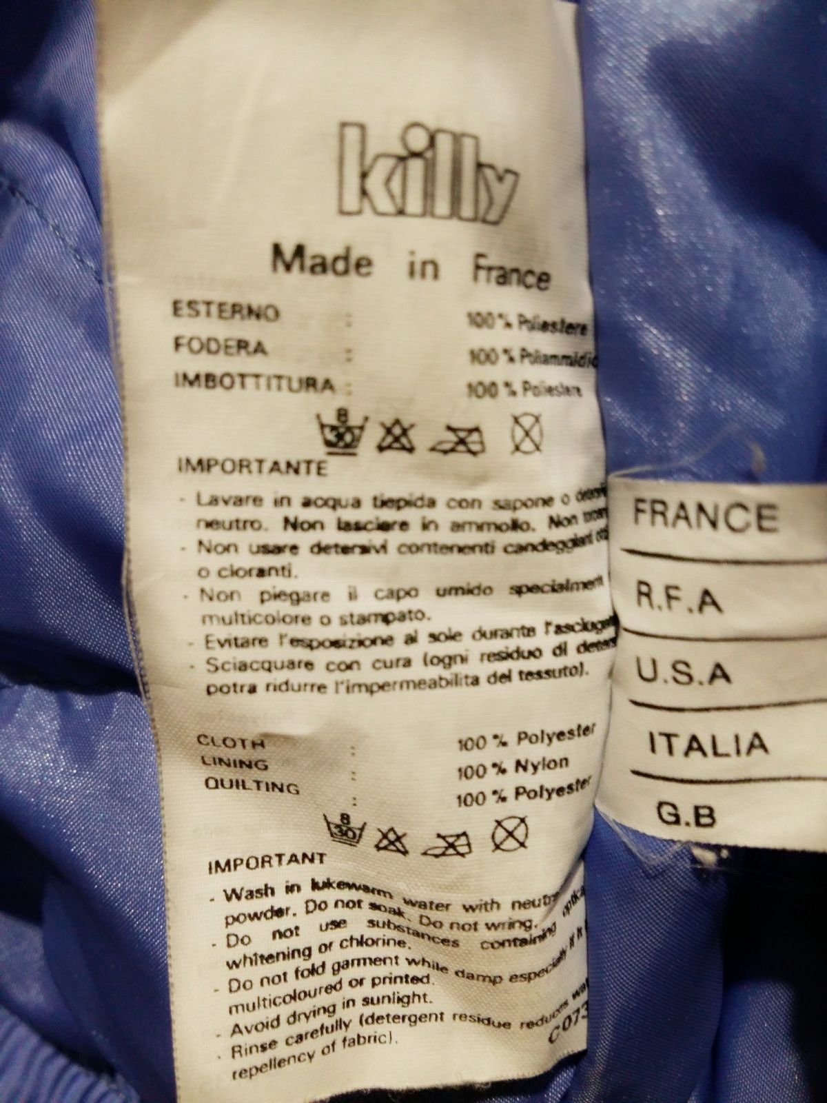 Sports Specialties VINTAGE KILLY SKI JACKET Size M / US 6-8 / IT 42-44 - 7 Thumbnail