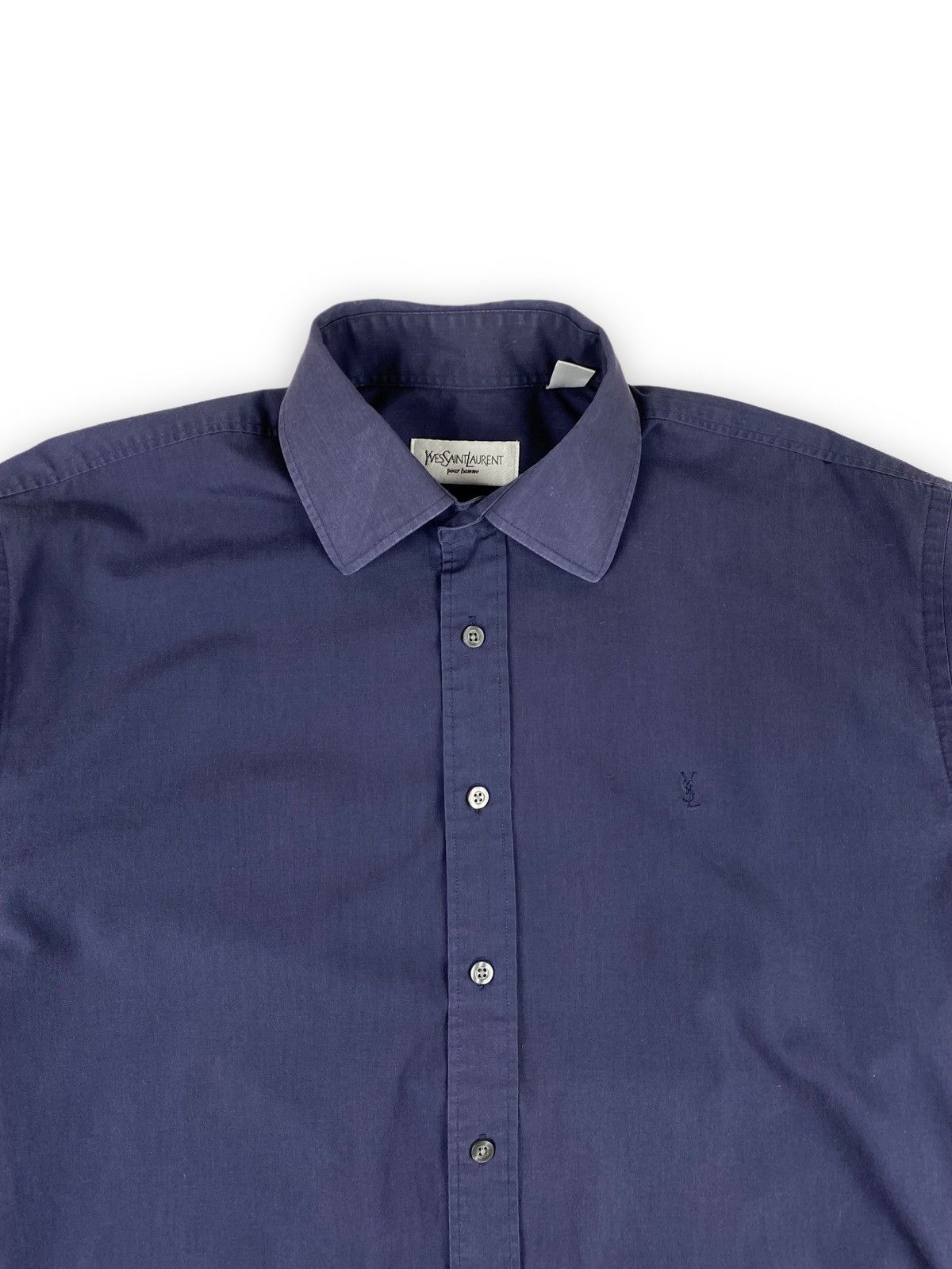 Vintage Mens Yves Saint Laurent YSL Pour Homme Shirt Long Sleeve Size US L / EU 52-54 / 3 - 2 Thumbnail
