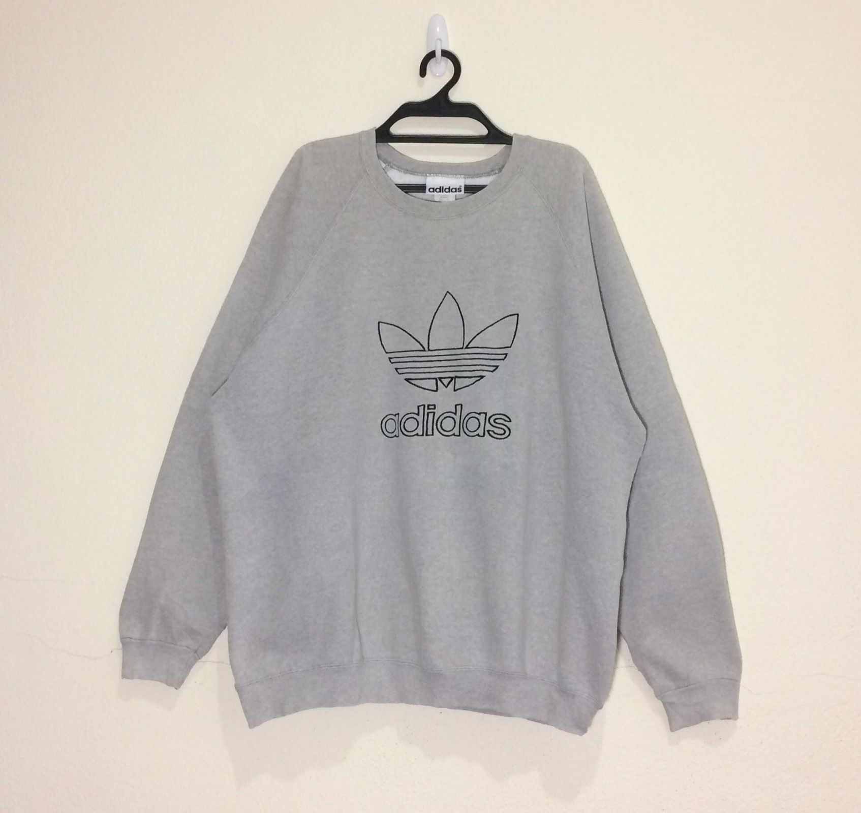 80's Made In USA ADIDAS trefoil Embroidery Crewneck