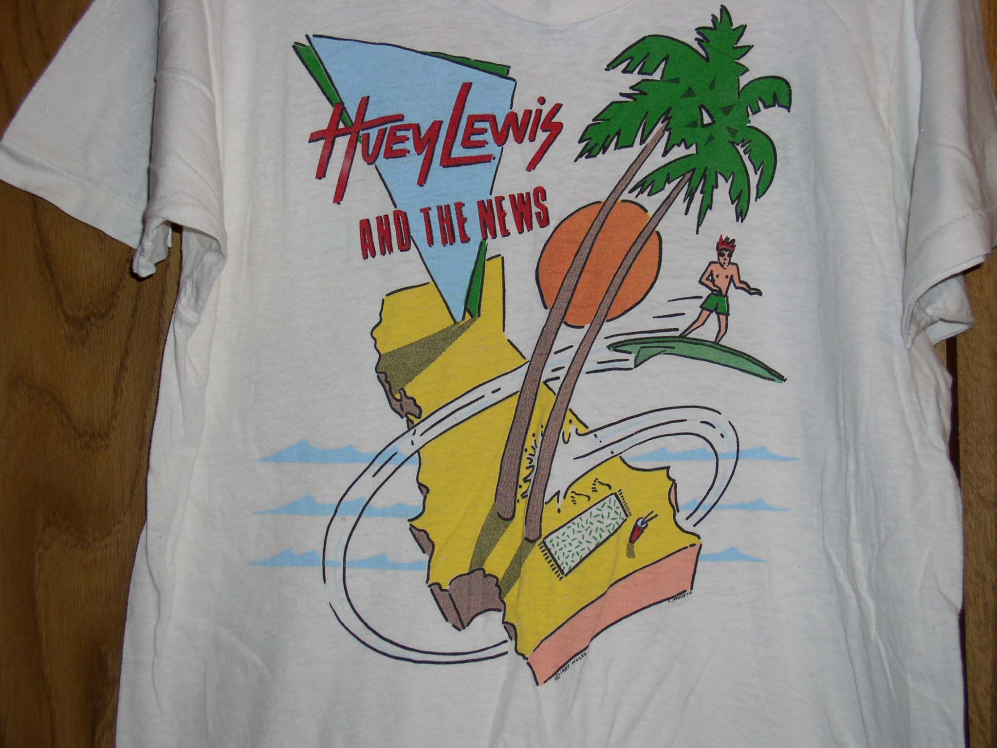 Huey Lewis Concert Shirt 1987 Cali Fore Screen Stars Rare