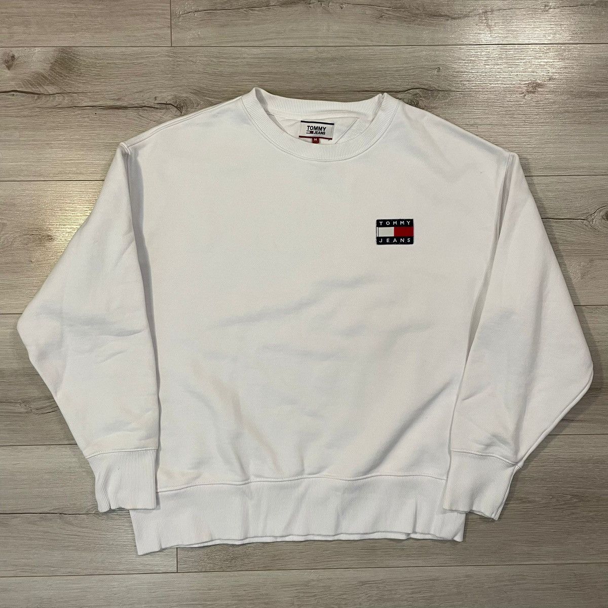 Tommy Hilfiger Jeans white sweatshirt crewneck big flag
