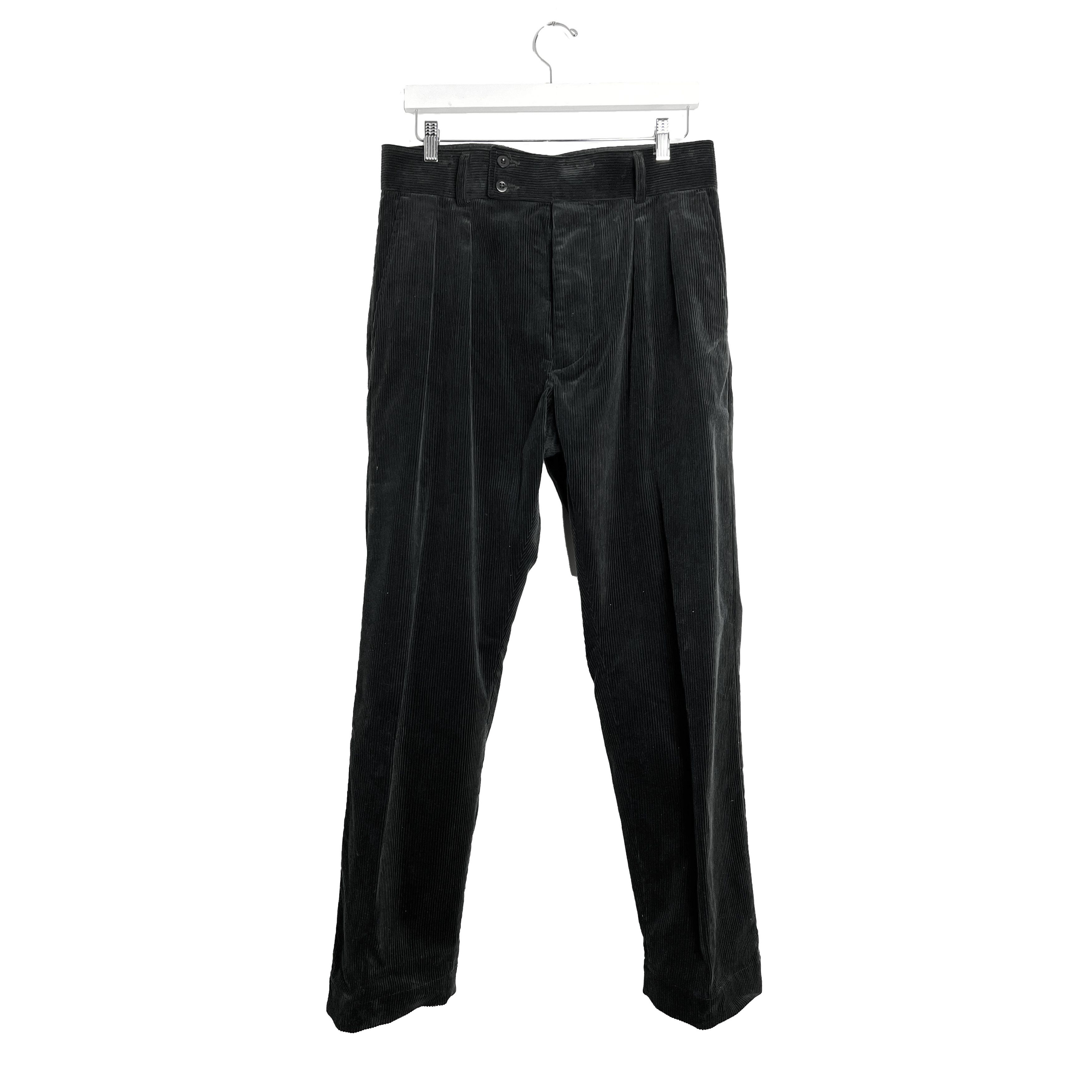 *A VONTADE Black Corduroy Pleated Trousers Size US 32 / EU 48 - 1 Thumbnail