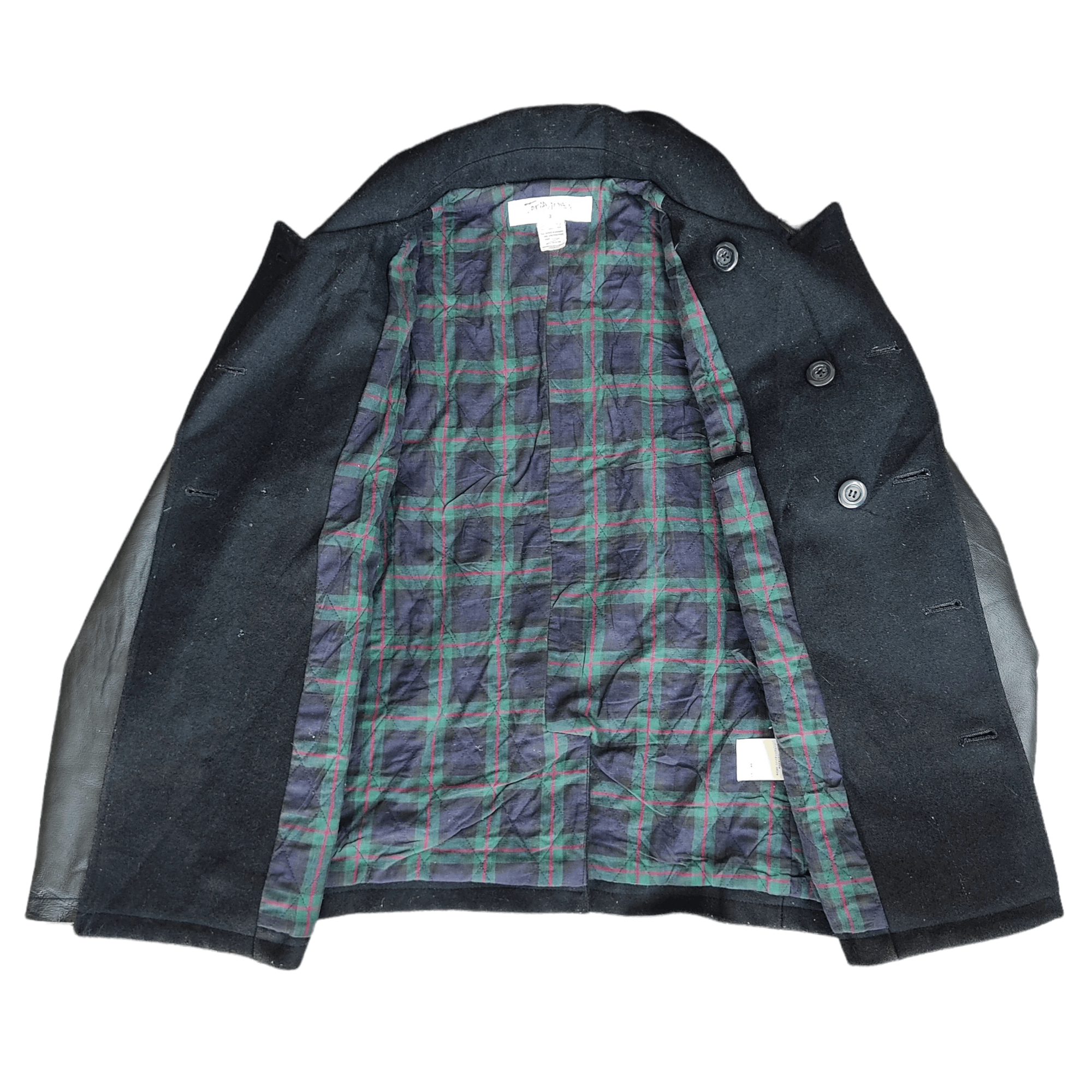 Japanese Brand TOKISHIRAZU Half Leather Wool Plaid Lined Jacket Size US M / EU 48-50 / 2 - 4 Thumbnail