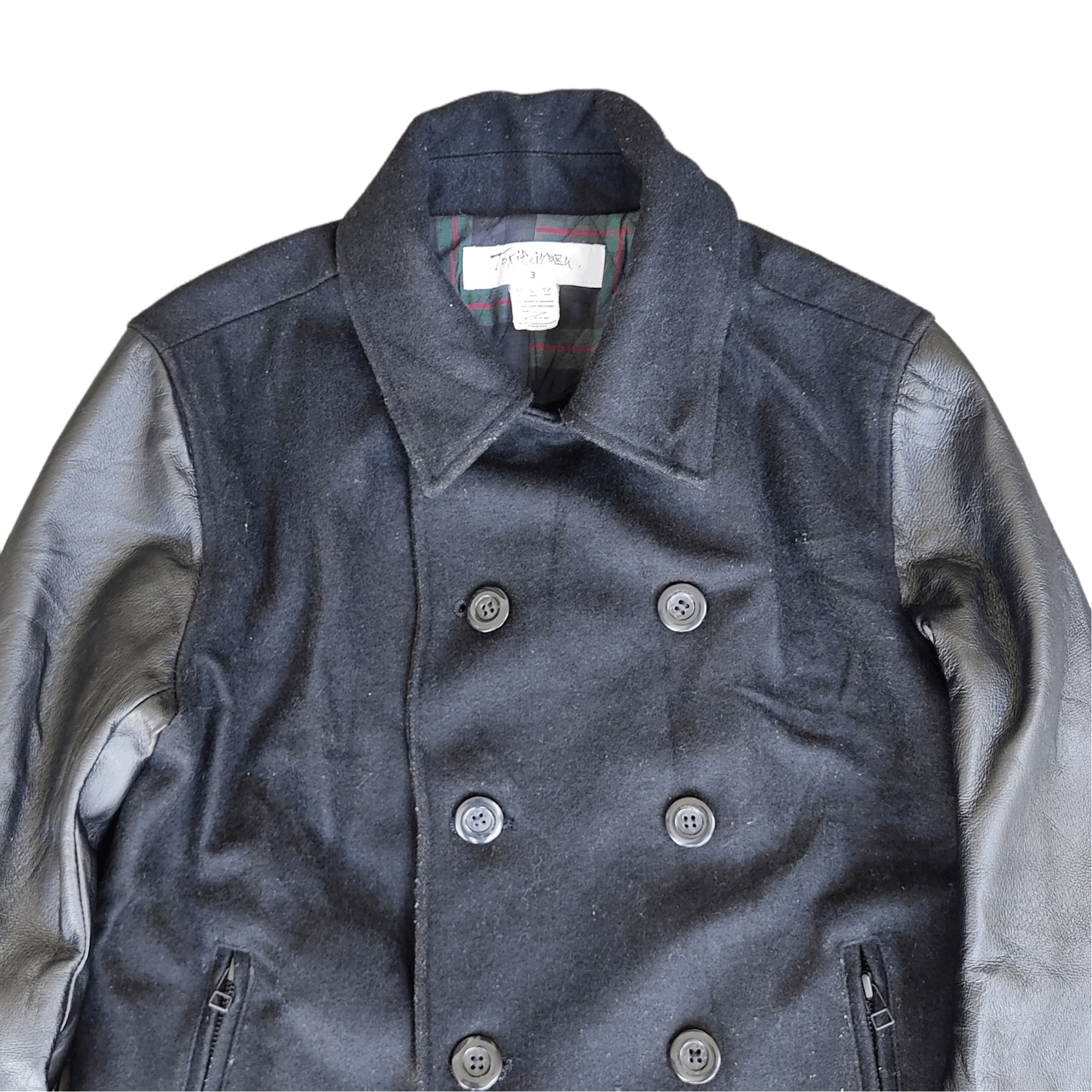Japanese Brand TOKISHIRAZU Half Leather Wool Plaid Lined Jacket Size US M / EU 48-50 / 2 - 3 Thumbnail