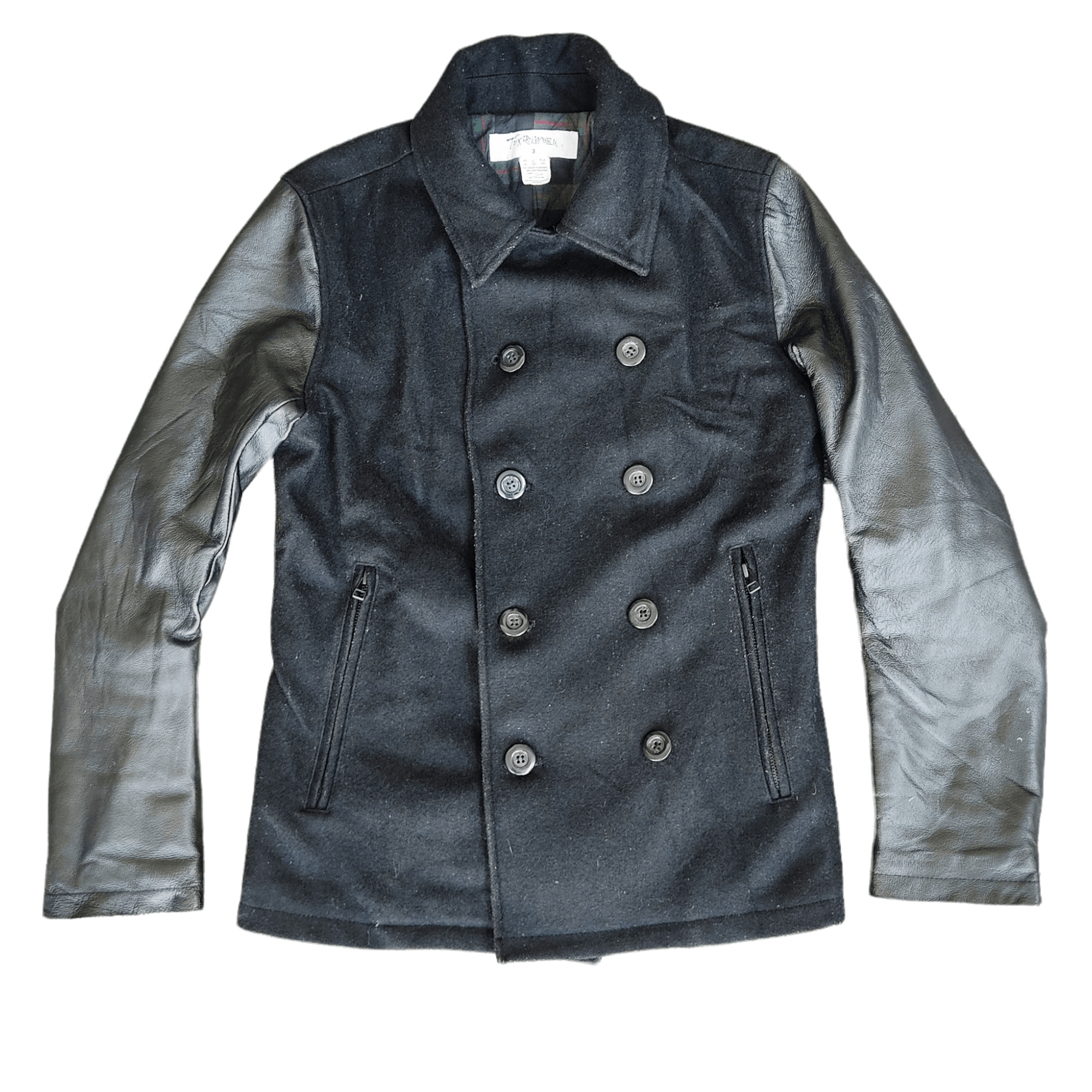 Japanese Brand TOKISHIRAZU Half Leather Wool Plaid Lined Jacket Size US M / EU 48-50 / 2 - 2 Thumbnail