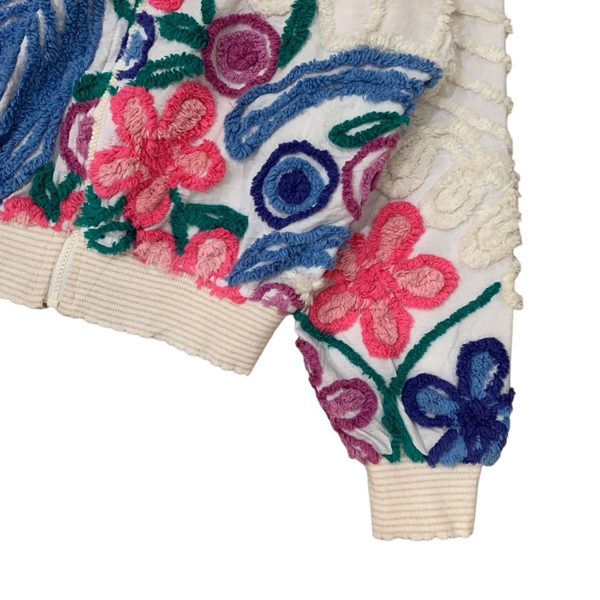 Art Comes First 🔥Vintage Damze Handcrafted Floral Embroidery Zipper Jacket Size L / US 10 / IT 46 - 5 Thumbnail