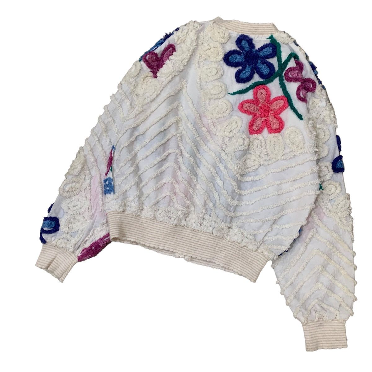 Art Comes First 🔥Vintage Damze Handcrafted Floral Embroidery Zipper Jacket Size L / US 10 / IT 46 - 8 Thumbnail