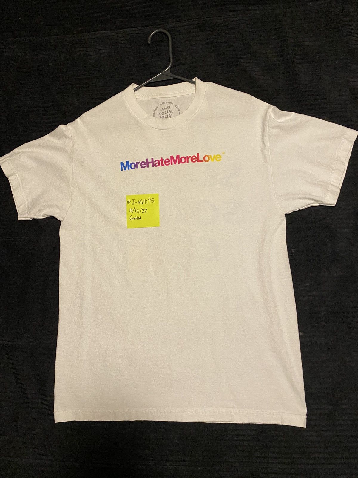 ANTI SOCIAL SOCIAL CLUB MORE LOVE MORE HATE TEE Tシャツ 半袖 Anti Social Social Club More Hate More Love Tee | Grailed